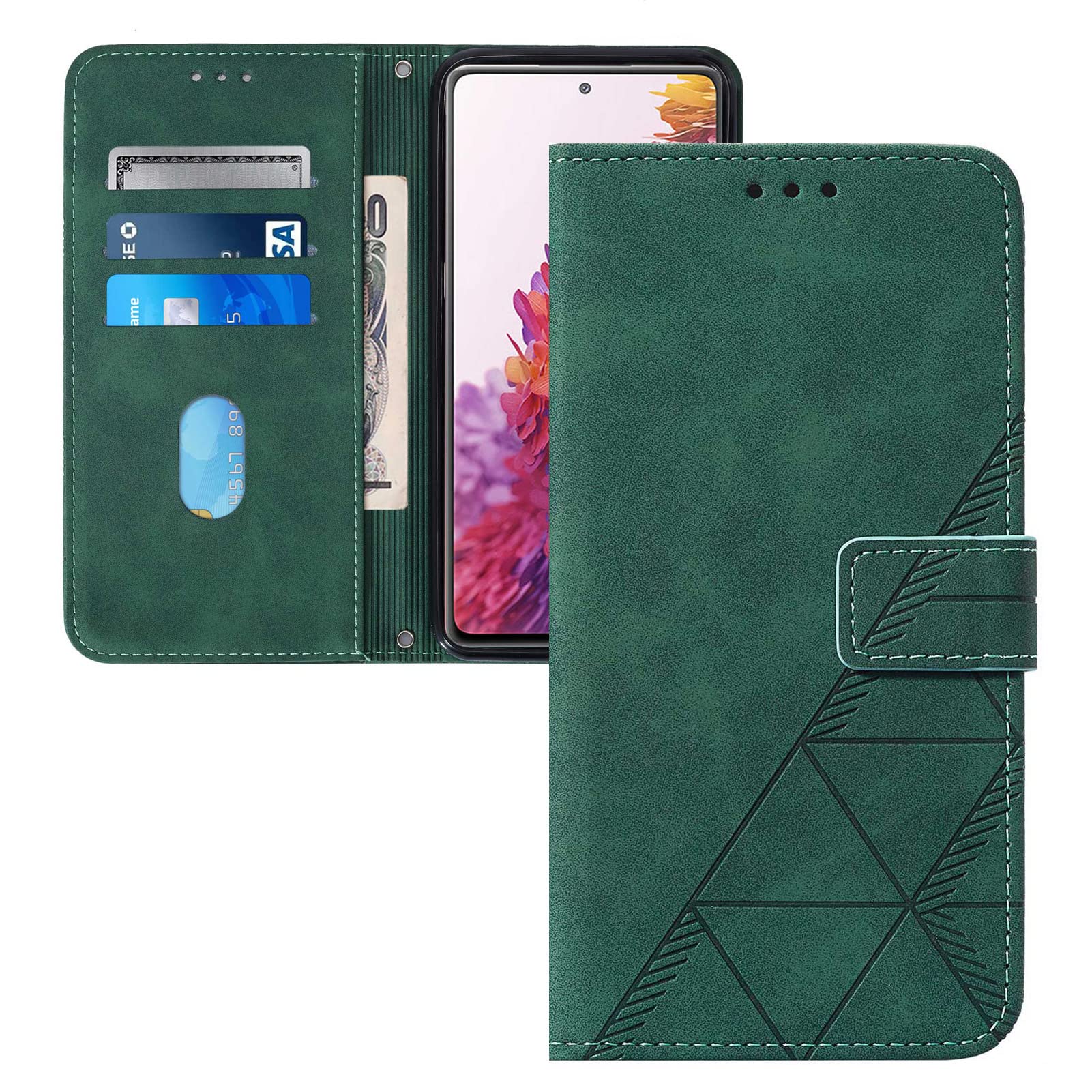 Custodia A Portafoglio Asuwish Per Nokia C32 Con Cover In Pelle, Cerniera, Supporto, Cinturino E Pellicola In Vetro Temperato Inclusa - 4