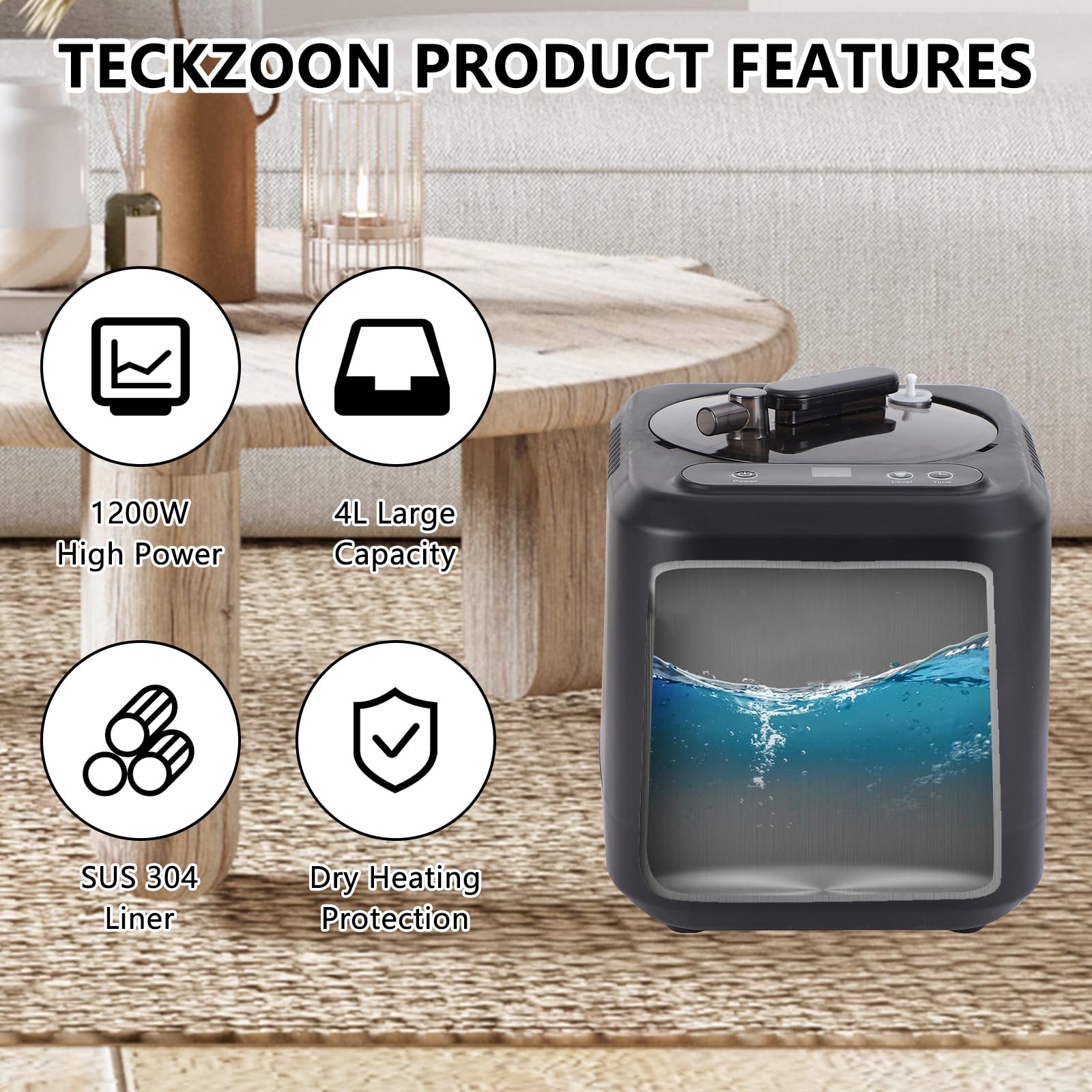 Upgrade - Generador de vapor portátil para sauna 4L, 1200 W, potente mini vaporizador con mando a distancia, calentamiento rápido para spa en casa y cuidado de todo el cuerpo, adecuado para tiendas de