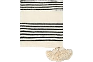 Cozy Black and Cream Woven Throw Blanket