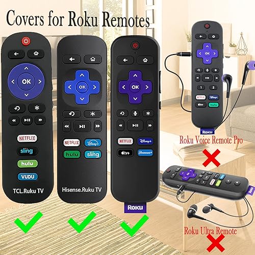 Miniatura 6 de Funda para TCL Roku TV RC280 Remoto, cubierta de batería para Hisense Roku Remoto Reemplazo de Silicona Universal Funda Piel