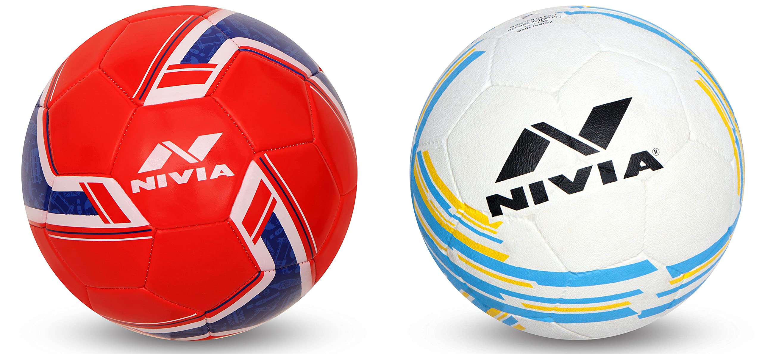 Nivia Spinner Machine Stitched Football (England), Rubber Multicolor Size: 5 & Country Color Molded Football Size 3 - Argentina White (Material: Rubber) (B09SG7R27J) Amazon Price History, Amazon Price Tracker
