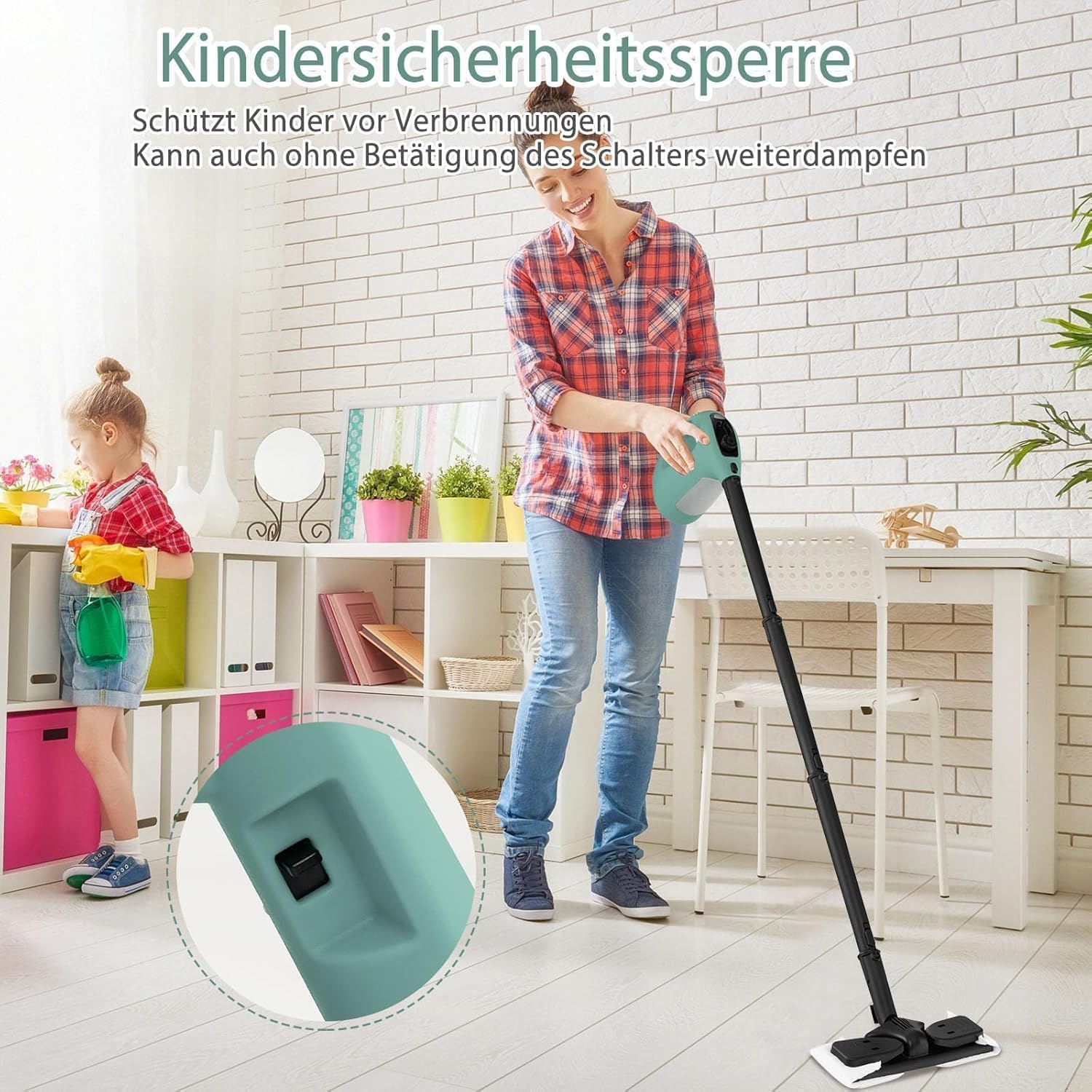 RELAX4LIFE Dampfreiniger Handgerät, Handdampfreiniger mit 13 Zubehör (Grün)