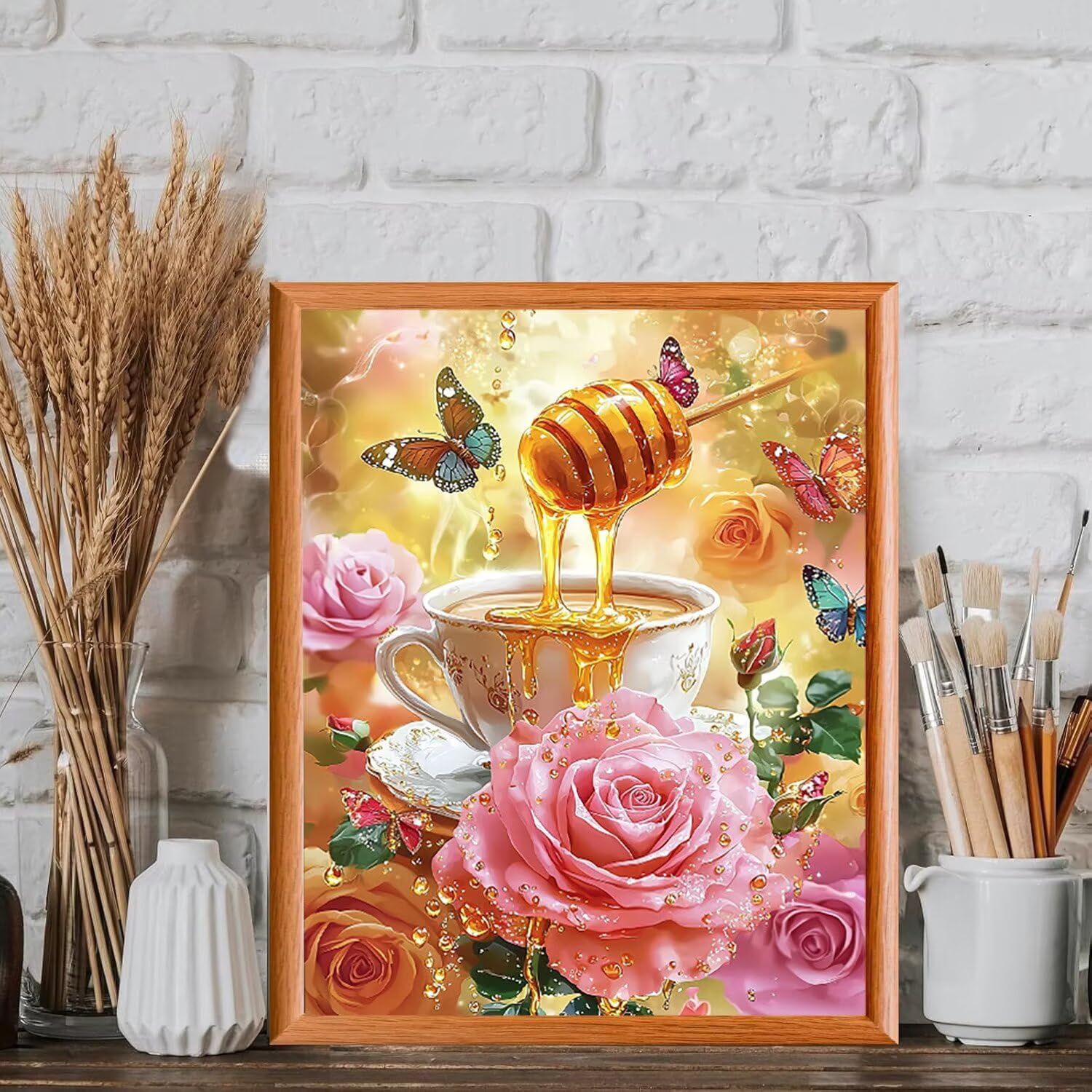 WEISHIWE Rose to Honey Painting Numero Zestawy dla dorosłych, 80x100cm m-263 | Pigment akrylowy - początkujący dorośli łatwe na płótnie - nieoprawione - farba do dekoracji ścian w domu