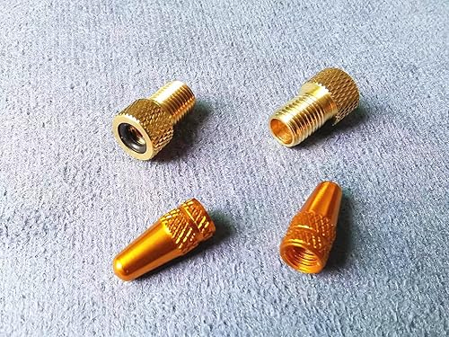 Miniatura 5 de Presta - Tapones de válvula de aleación anodizada y cobre Presta a Schrader Adaptador de válvula de bicicleta