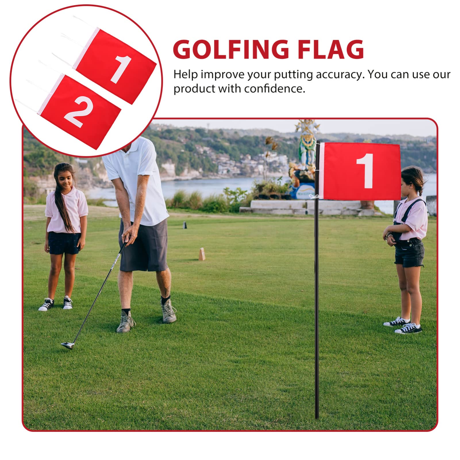 BESPORTBLE 2Pcs Golf Flaggen Übungsnummer 1 Und 2 Golfflaggen Traning Golf Peg- Flaggen Tragbare Golfzielflaggen für Den Hinterhof im Freien im Freien im Freien im Freien im Freien im Freien