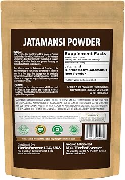 HerbsForever Authentic Jatamansi Root Powder | Nardostachys Jatamansi, Natural Spikenard, Ultra-Cleaned -2X Potency | No Sand or Mud,Vegan, Non-GMO,High-Altitude Sourced| 230GMS (7.1 Oz)|100% Pure