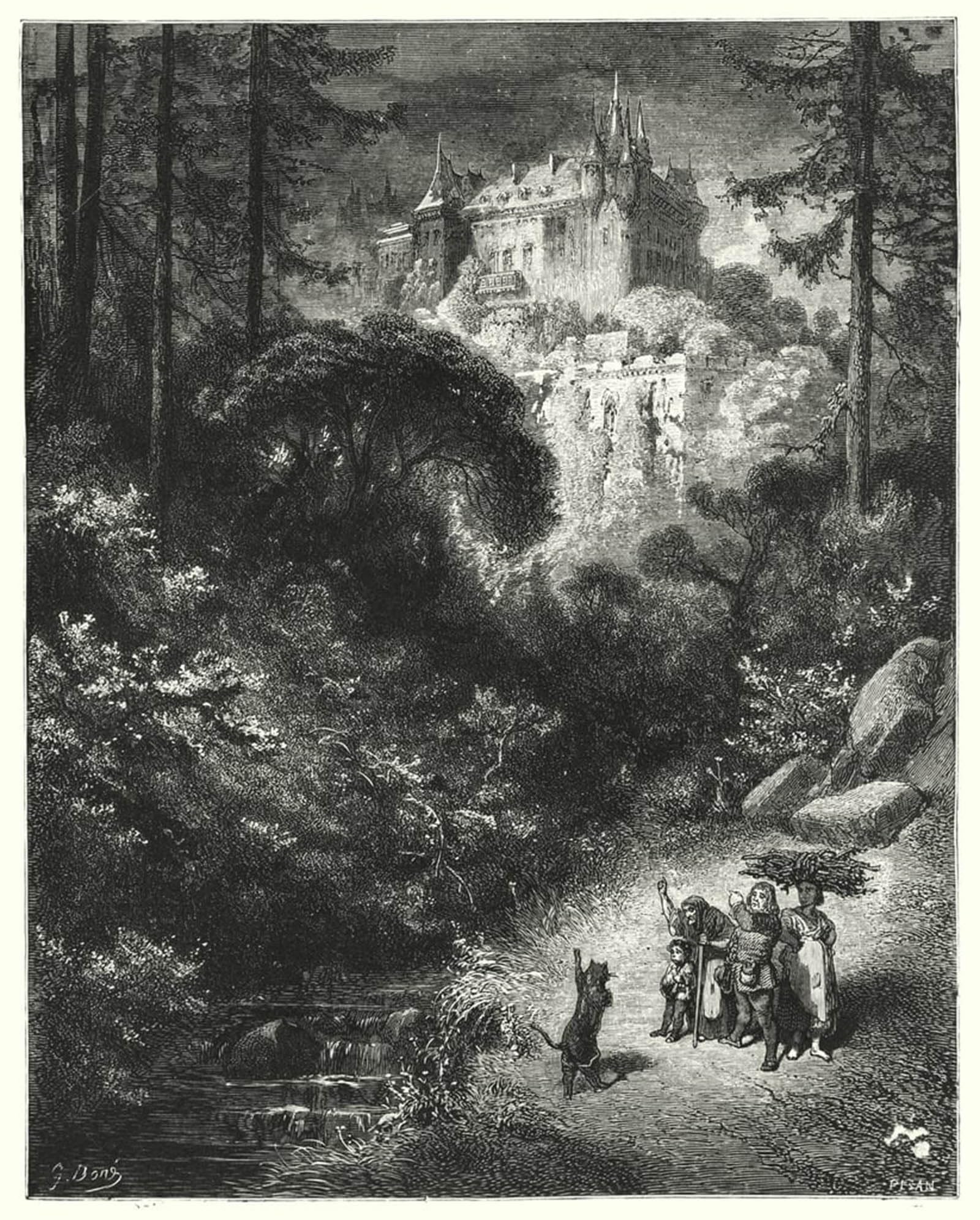 Impression d'art Gustave Doré Le Maître Chat toile haute définition 60x90cm