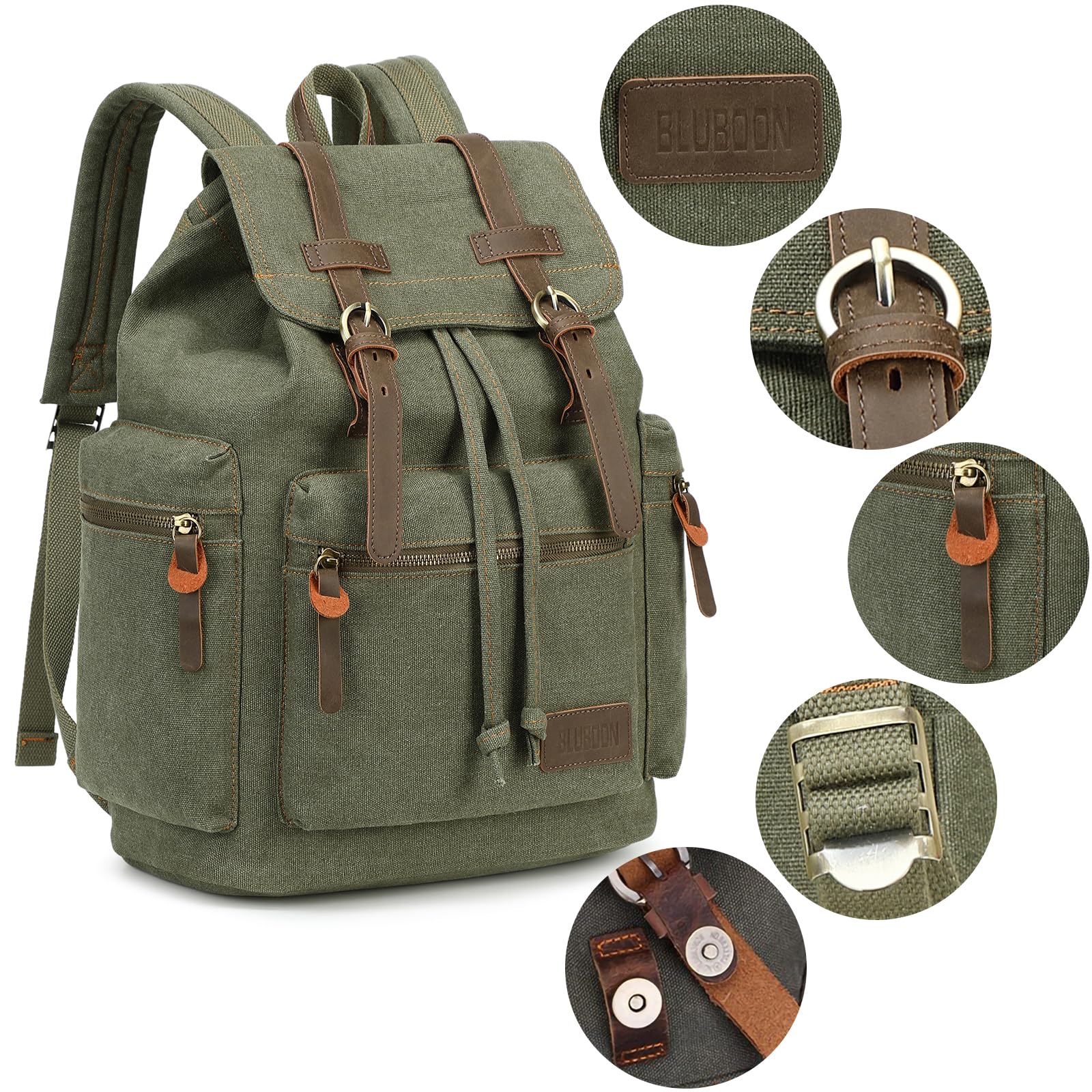 HER NEON】 Bloom canvas knapsack No.5 Vintage Canvas Backpacks