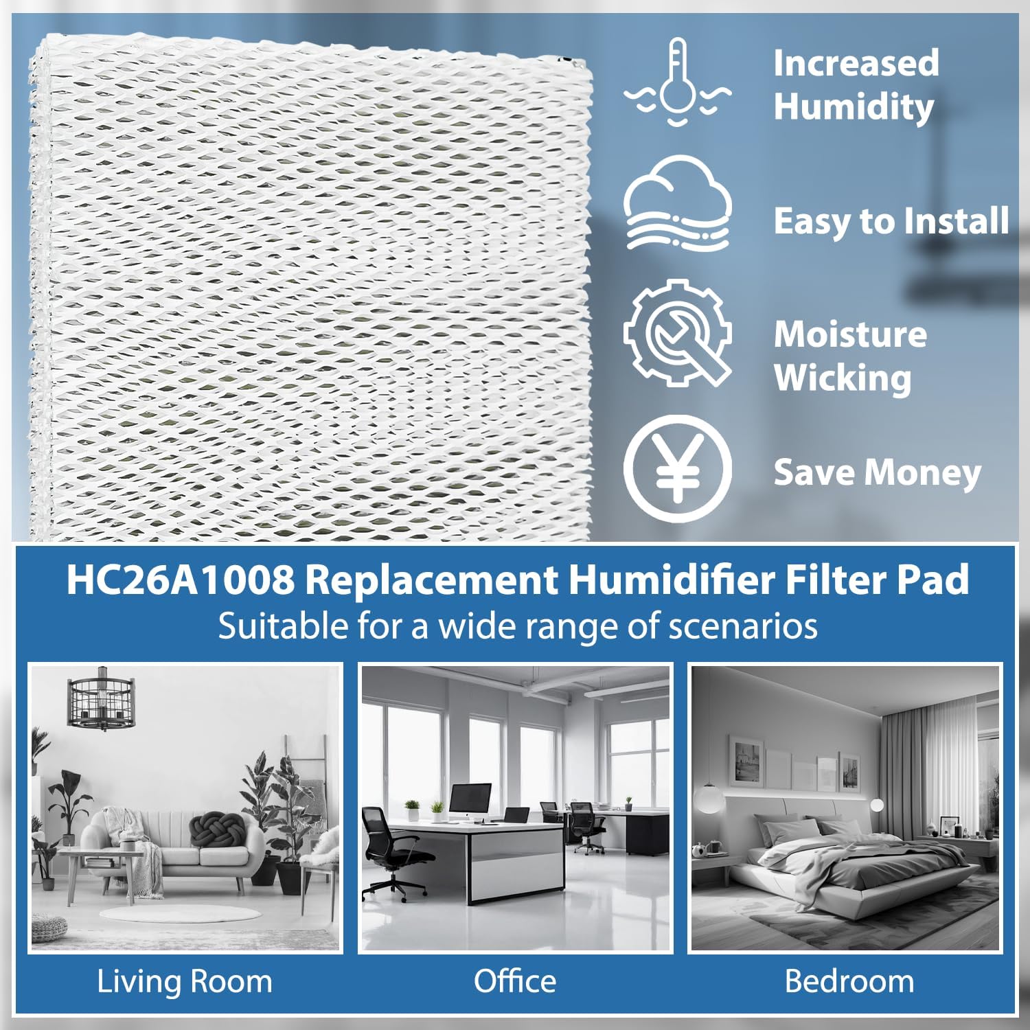 MaxLLTo Replacement Humidifier Filter Pad Compatible for Aprilaire 600 Series Model (10" x 13" x 1-5/8")