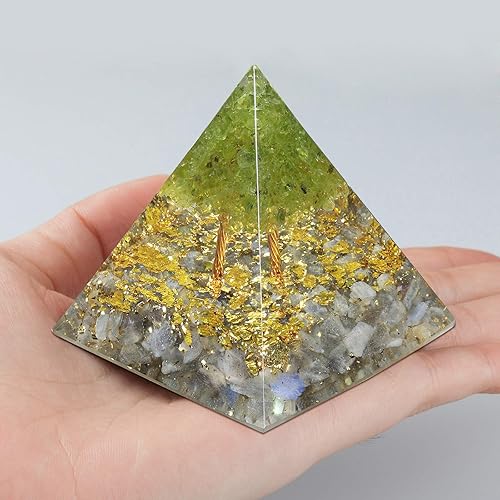 Miniatura 3 de Rockcloud Árbol de la Vida Pirámide de Orgón Labradorita Cristal Generador de Energía Blanacing Chakra para Yoga Reiki Meditaion