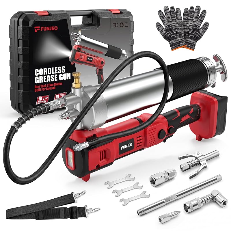 Engraxadeira a Bateria FUNJEO Compatível com Baterias Mil-wau-kee 18 V, Design 2 em 1, Vermelha