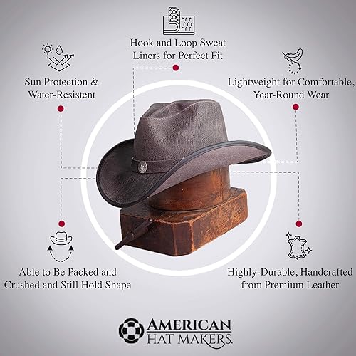Miniatura 2 de American Hat Makers Cyclone Western - Sombrero vaquero de piel para hombres y mujeres de Double G