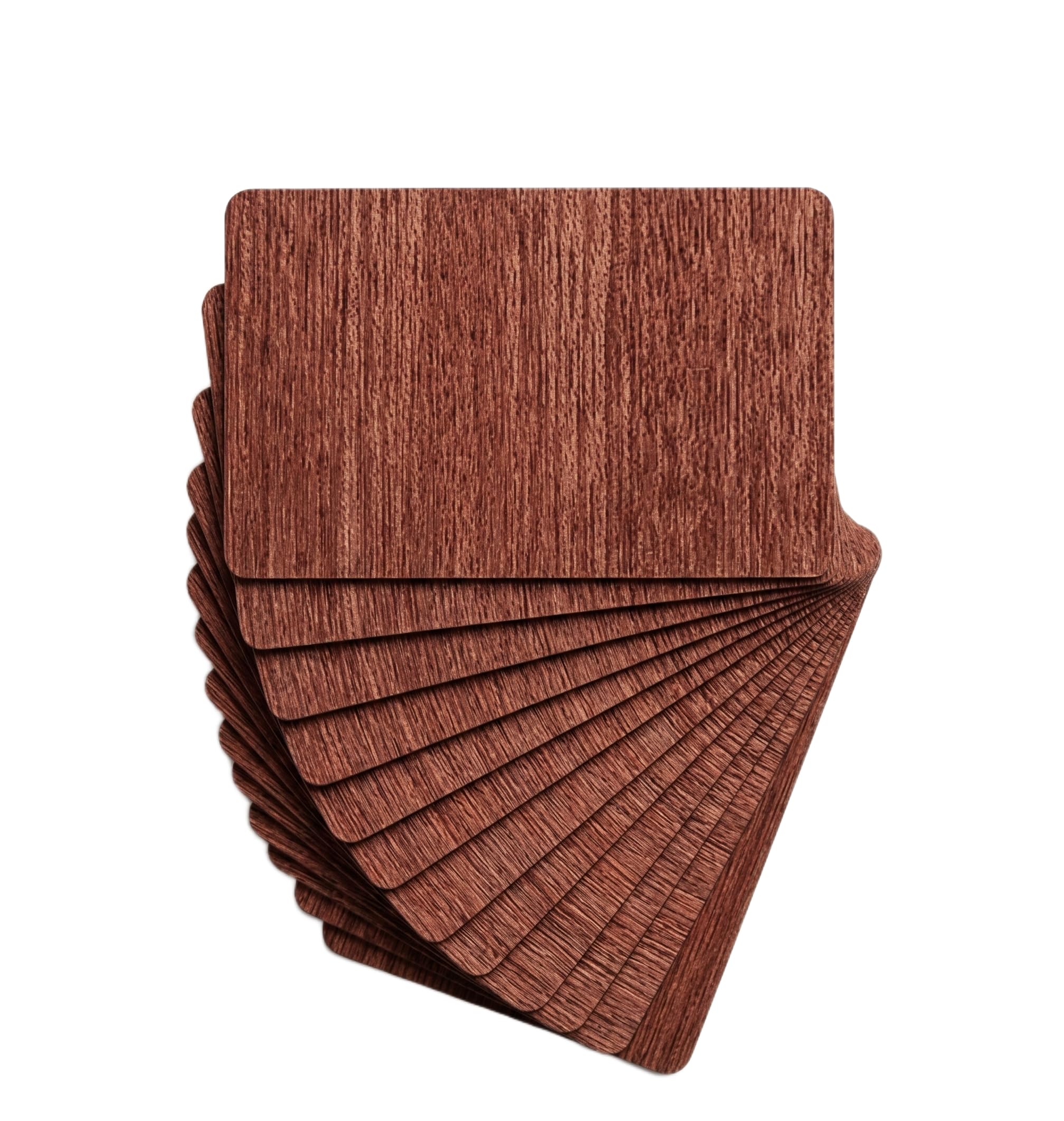 NTAG216 Cartes NFC Sapele Bois Acajou Sapelli ISO Programmable Hôtel Pack de 10