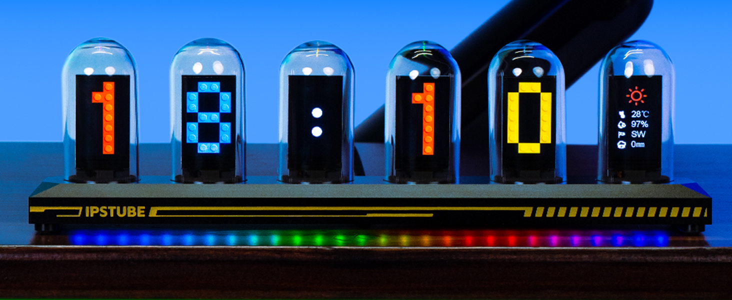Amazon.com: MOSHOU Nixie Tube Clock, RGB Color Pseudo-Nixie Tube