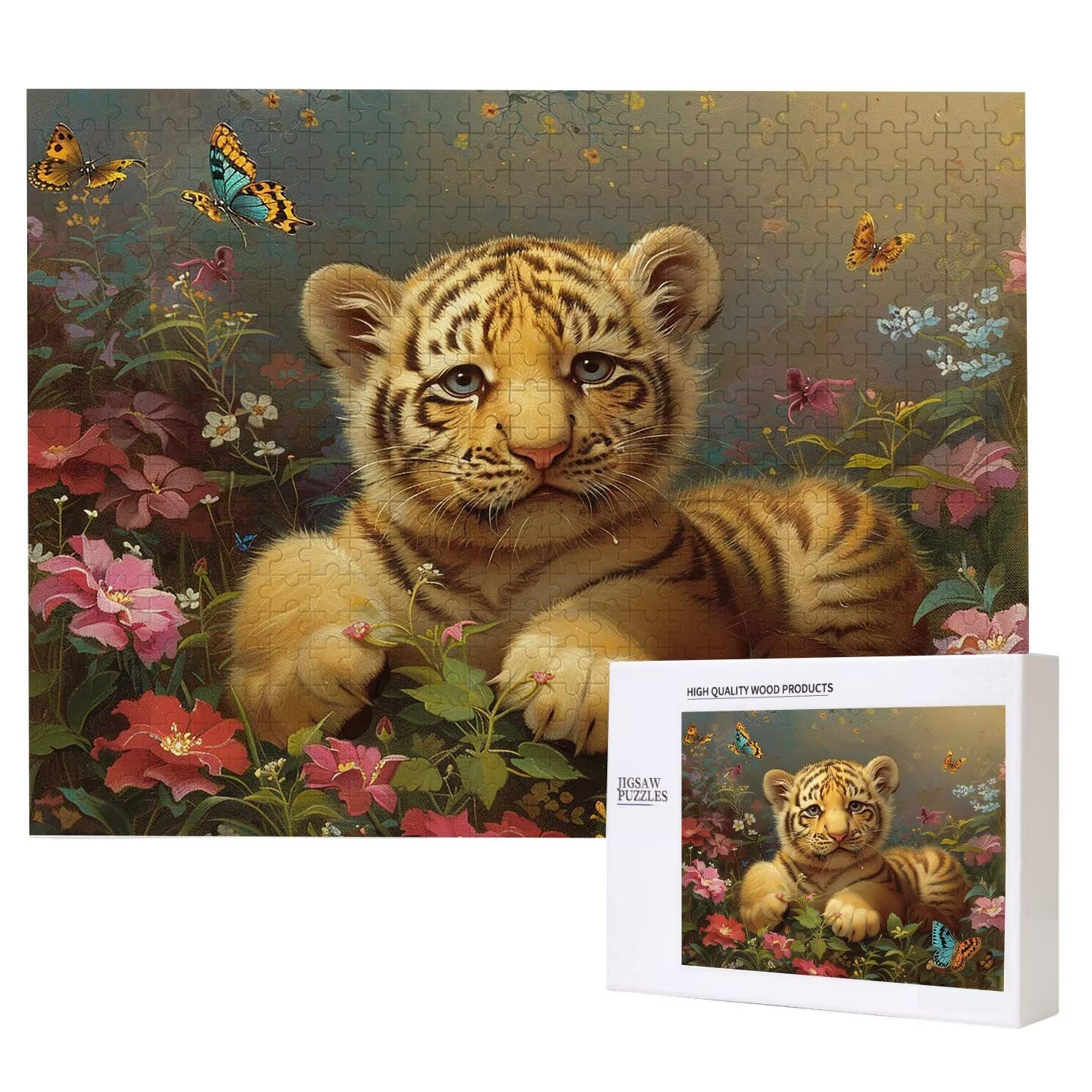 Puzzle dla dorosłych, 5000 sztuk, trudne drewniane puzzle, gra, gra logiczna, gra ręczna, dekoracja rodzinna, kreatywna rozrywka, prezent 105 x 156 cm tygrys zwierzęta 7 K0F-276