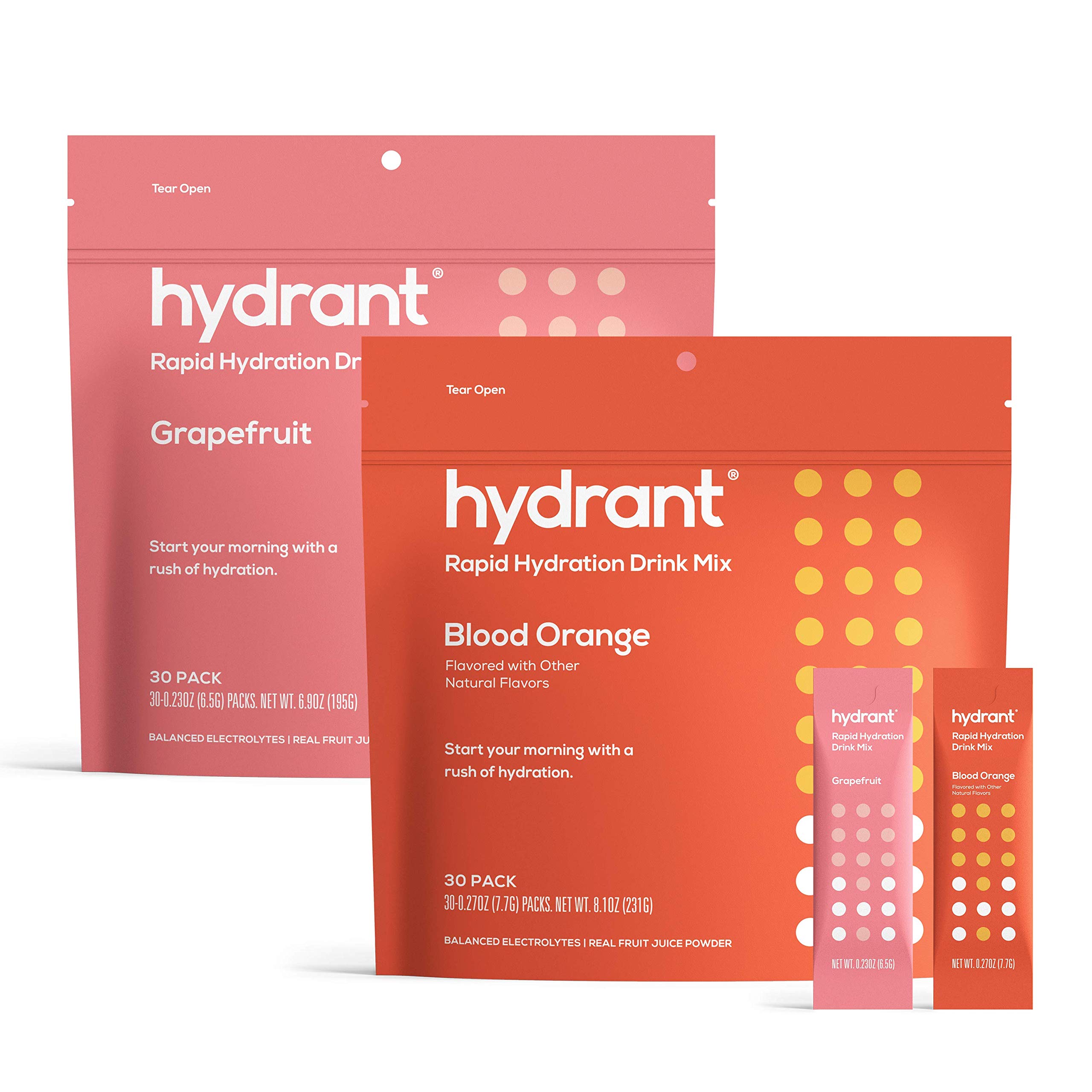 Buy Hydrant Hydrate Blood Orange & Grapefruit Value Pack (2 x 30 Pack) Electrolyte Powder Rapid