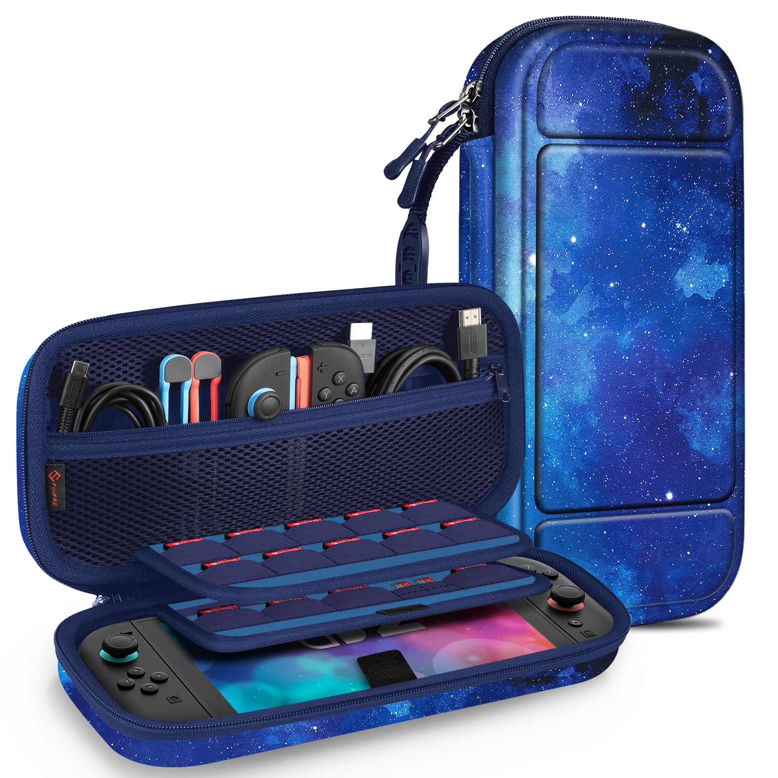 FINTIE Tasche für Nintendo Switch 2(2025) - Tragetasche Aufbewahrungstasche Hülle Case mit Spielkartenhaltern und Innentasche für Nintendo Switch 2 Konsole und Zubehör (Sternenhimmel)