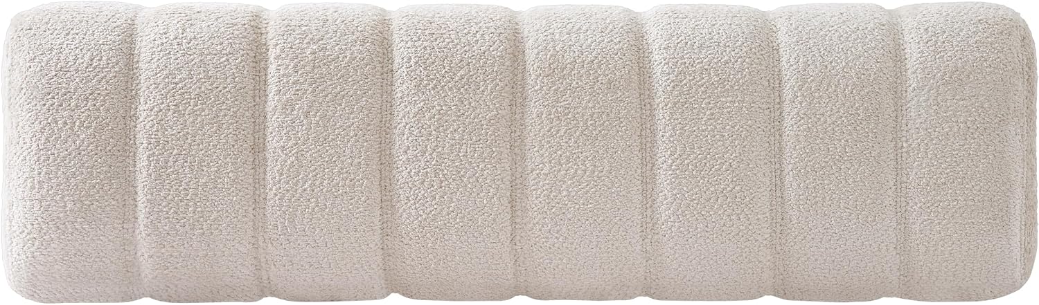 Christopher Knight Home Lamie Faux Fur Upholstered Dining Bench, Wooden Entryway Bench, Long Sofa Footstool for Living Room, Bedroom End of Bed Bench, Beige+Black