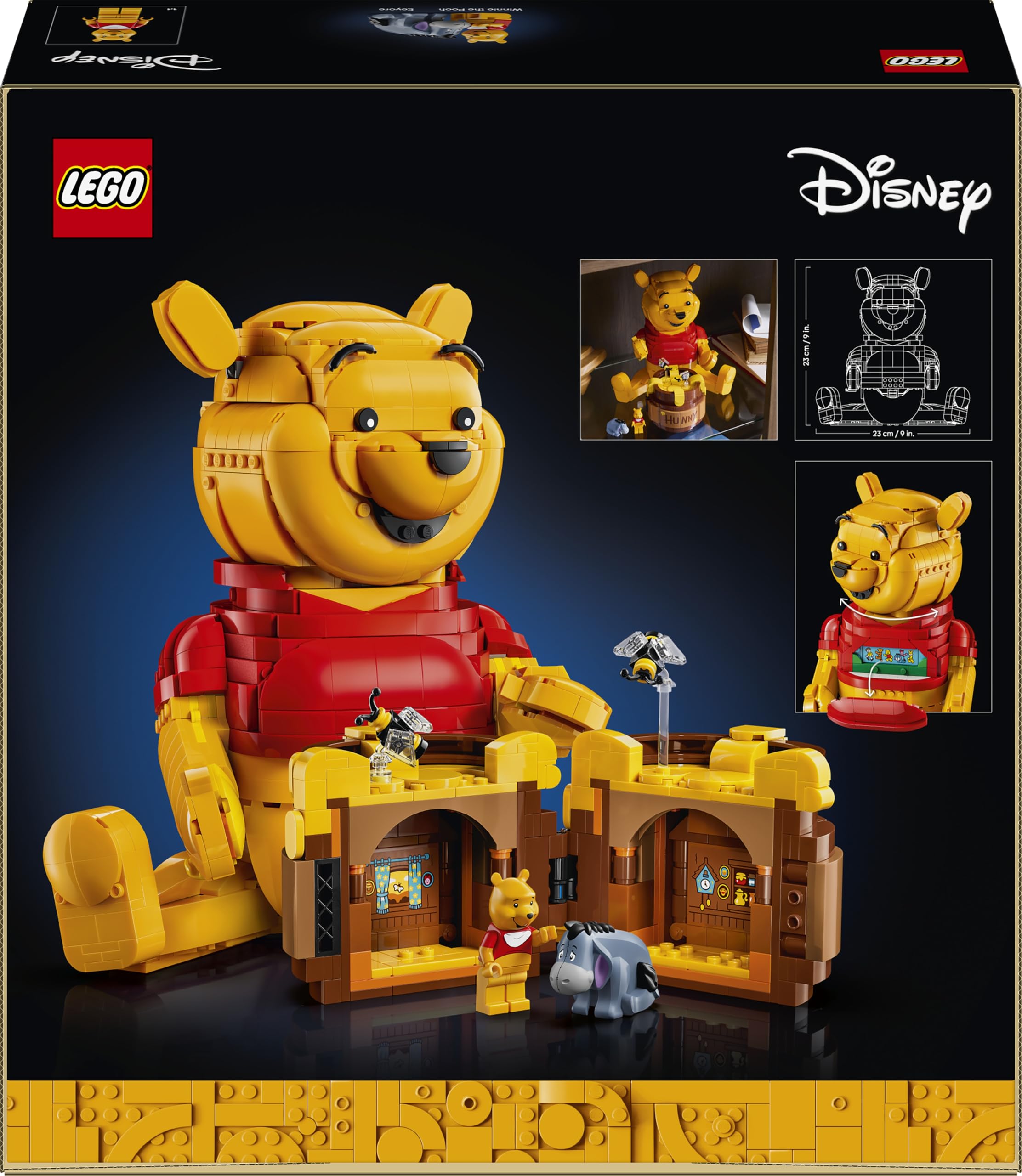 LEGO | Disney Winnie the Pooh - Kit di Modellismo per Adulti - Decorazione di Casa con Vaso di Miele, Minifigure da Collezione e Personaggio di Ih-Oh - Idea Regalo Fai da Te per i Fan - 43300