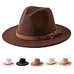 Jastore Kids Girls Boys Classic Wide Brim Bowknot Floppy Fedora Hat Wool Felt Bowler Cap (D-Coffee, 5-10 Years)