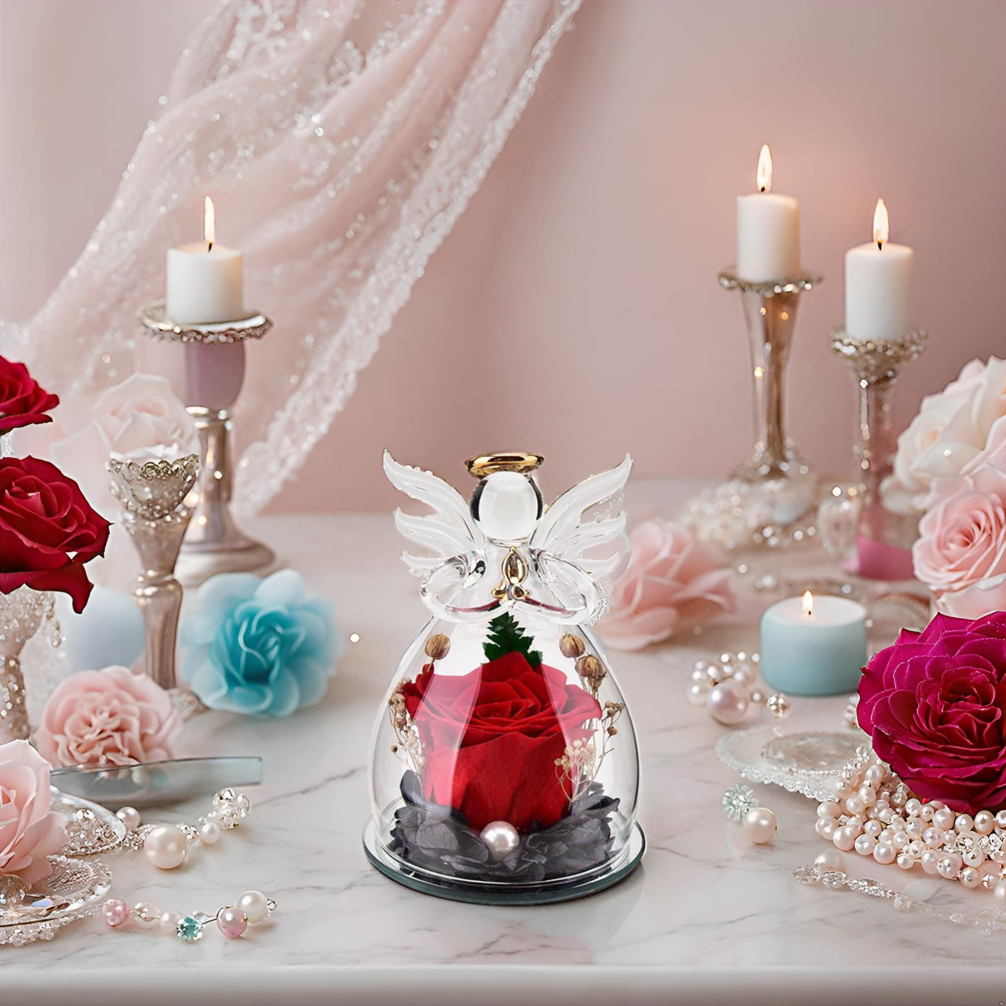 ブリザードフラワー＊ギフト＊プレゼント＊ガラス＊記念日＊イエロー＊天使＊母の日 楽天市場】母の日 プリザーブドフラワー ギフト ケース入り 花