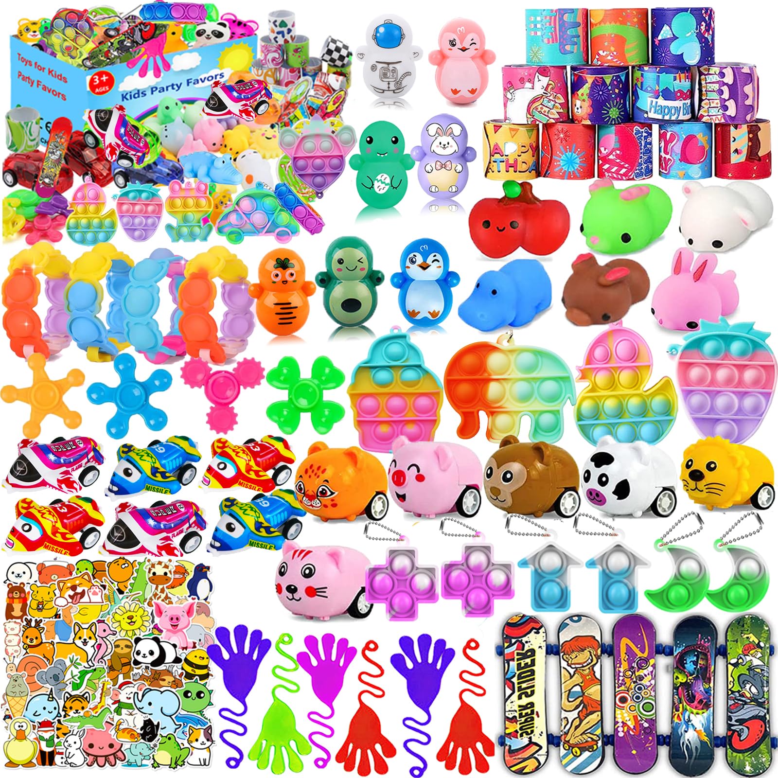 124 Pcs Party Favors for Kids 4-8, Birthday Gift Toys, Goodie Bag Stuffers, Treasure Box Carnival Prizes, Gifts Classroom, Pinata Bags Filler Boys and Girls 8-12