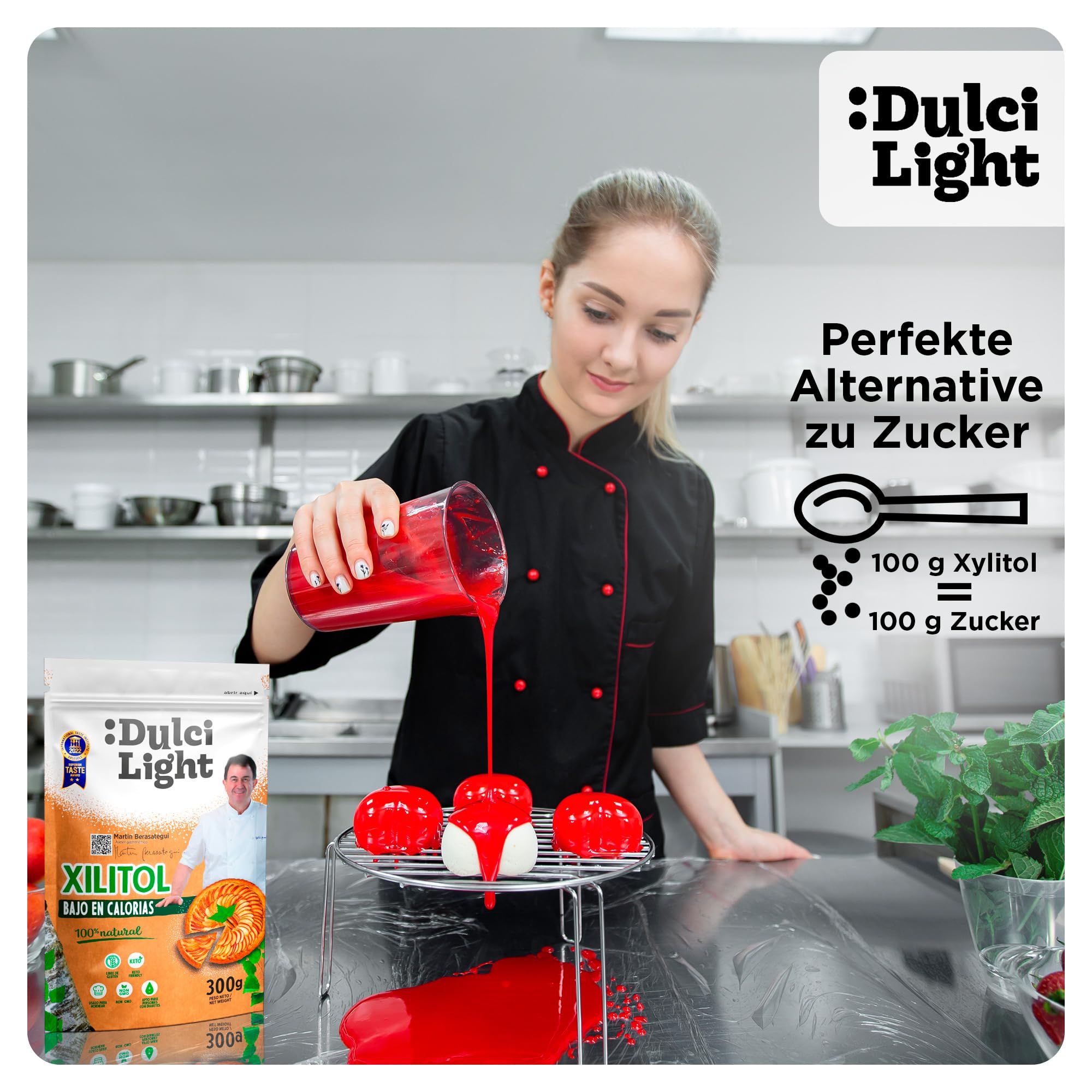 Dulcilight Xylit 3Kg Zuckerersatz Ohne Kalorien - Birkenzucker Xylit Natürliches Aroma, Nicht-GMO, Keto, Vegan, Glutenfrei - Pflegen Sie Ihre Zähne, Kein Bitterer Nachgeschmack