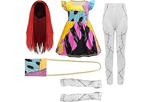 nezababy 5PCS Girls Sally Costume for Christmas Halloween Cosplay