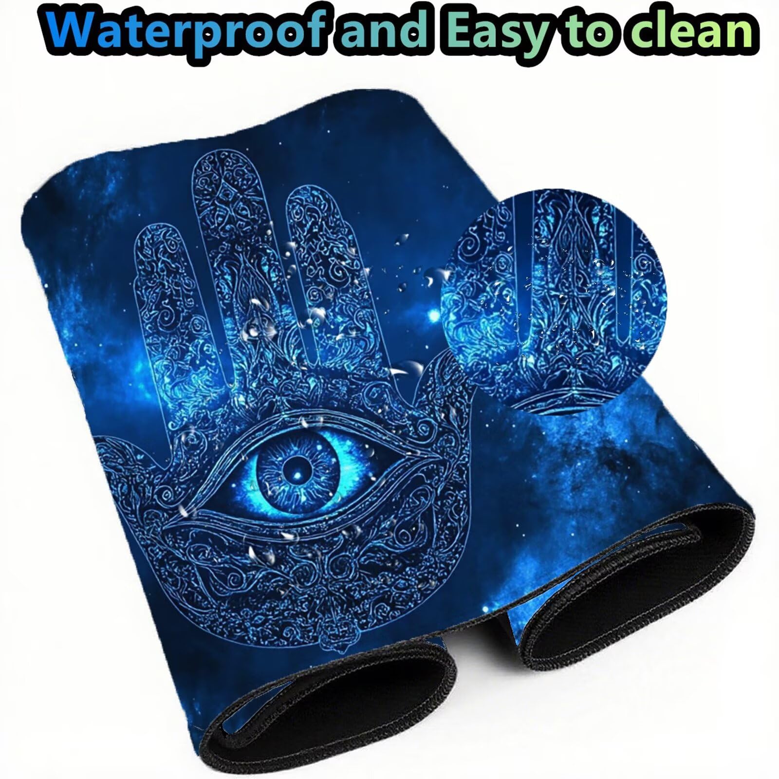 Niebieska podkładka pod mysz 1200 x 600 mm podkładka pod mysz oko duża japońska podkładka pod mysz antypoślizgowa gumowa podstawa powierzchnia ze szwami na krawędziach mata biurowa do komputera