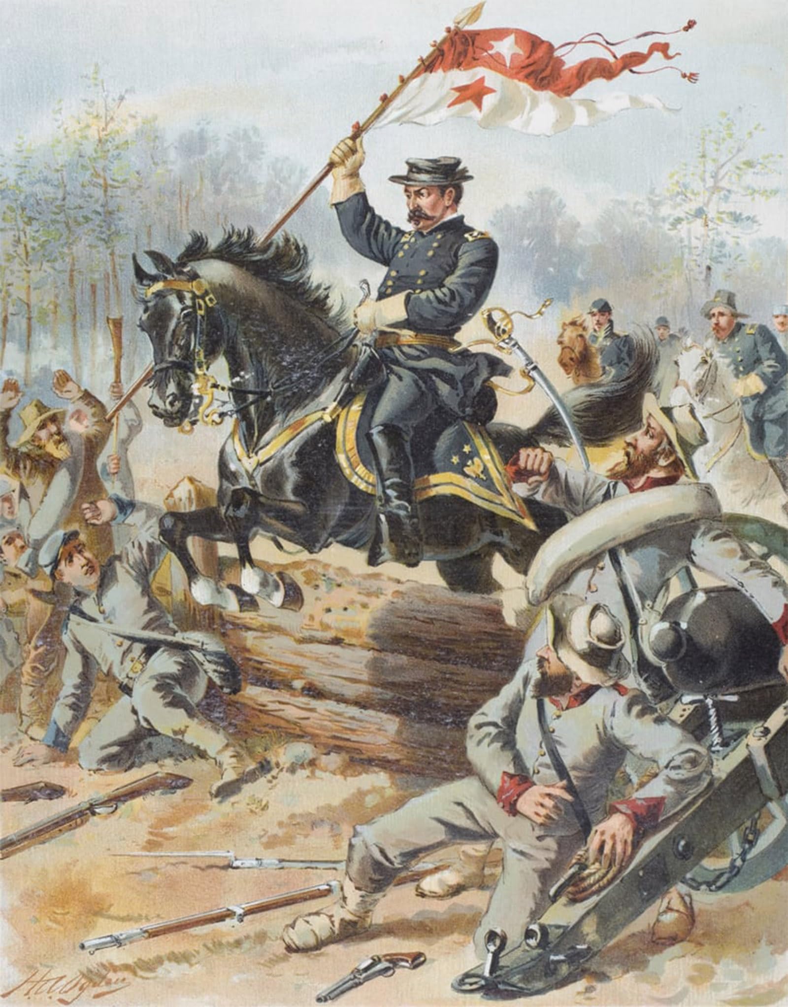 Lienzo de pared premium de la histórica batalla de Five Forks en Virginia, cuadro de 60x90cm 5