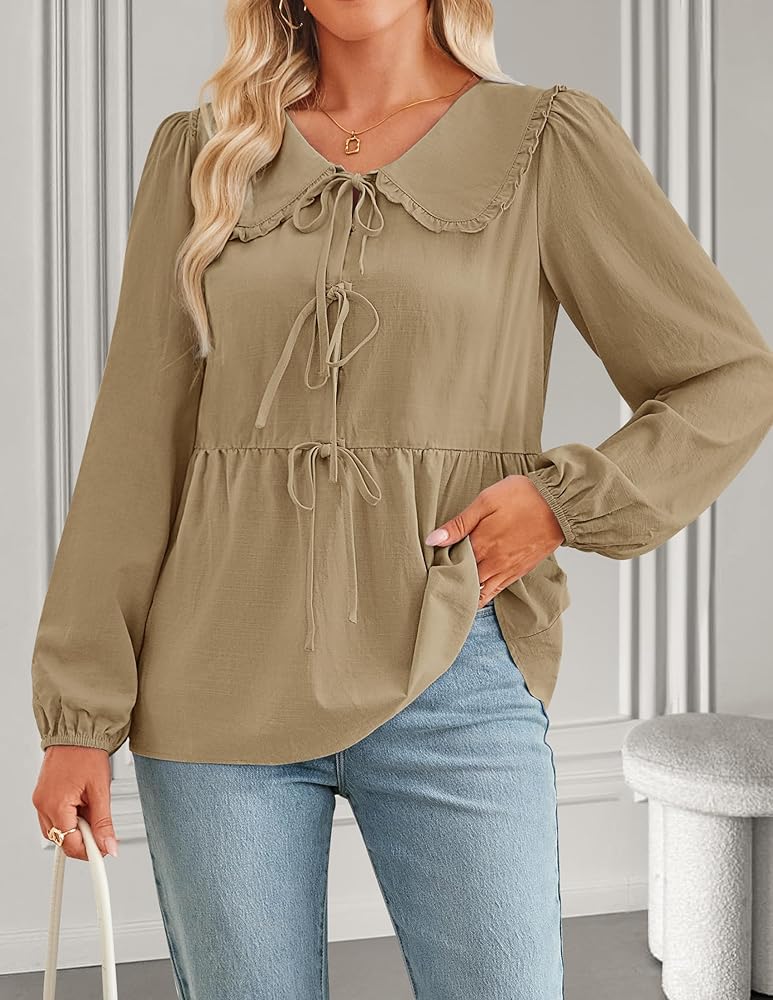 ジャケット・アウター POPPY PEPLUM PUFF TOPS (KHAKI) ジャケット・アウター POPPY PEPLUM PUFF TOPS (KHAKI) ZESICA Women's