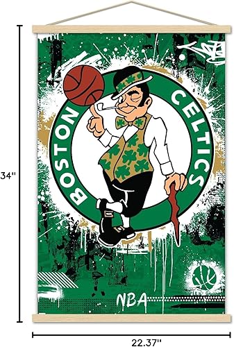 Miniatura 7 de Trends International NBA Boston Celtics - Póster de pared con logotipo Maximalist 23 con marco magnético