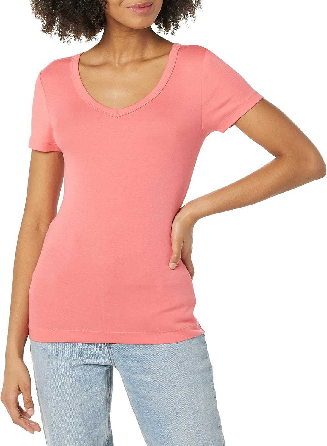 Amazon Essentials Women's Slim-Fit Short-Sleeve V-Neck T-Shirt - Image 3