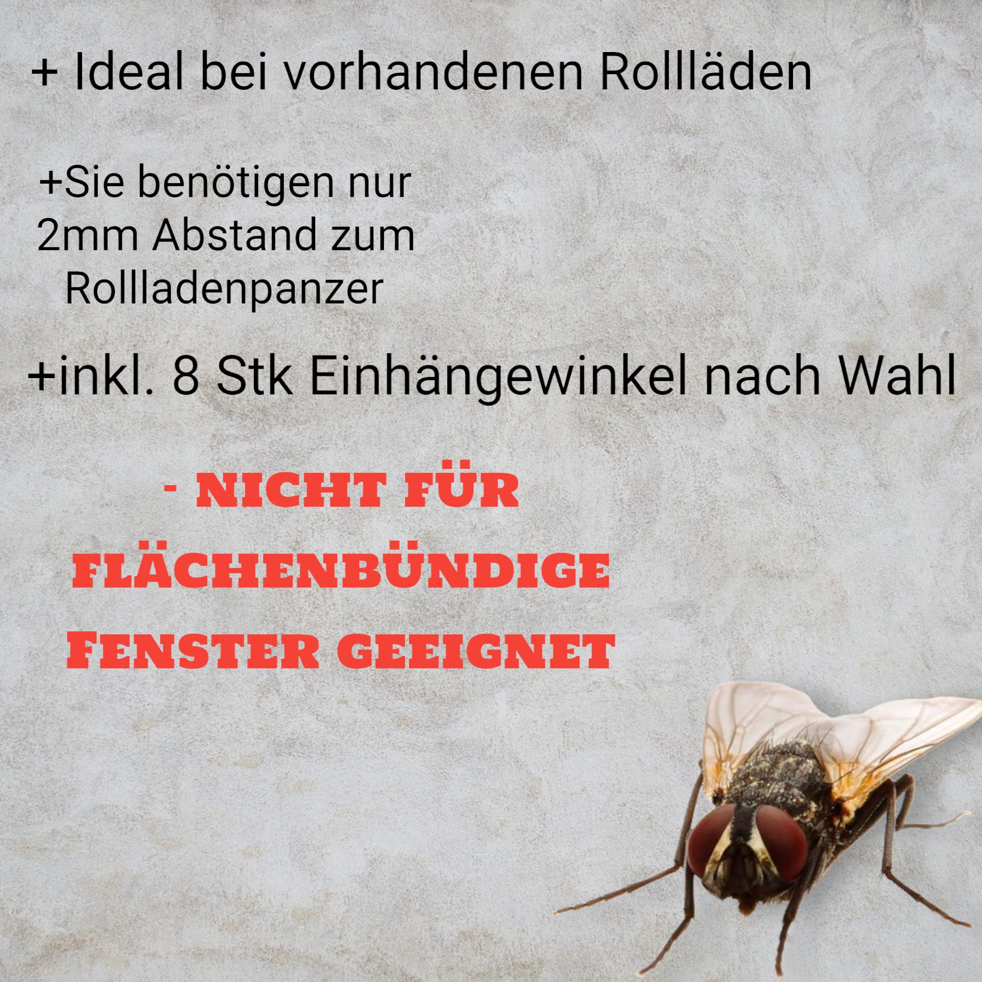 Fliegengitter- Insektenschutz- Alu- GOLDEICHE optimal für Rolläden- Insektenschutzgitterfarbe SCHWARZ (80cm x 100cm, + 22mm)