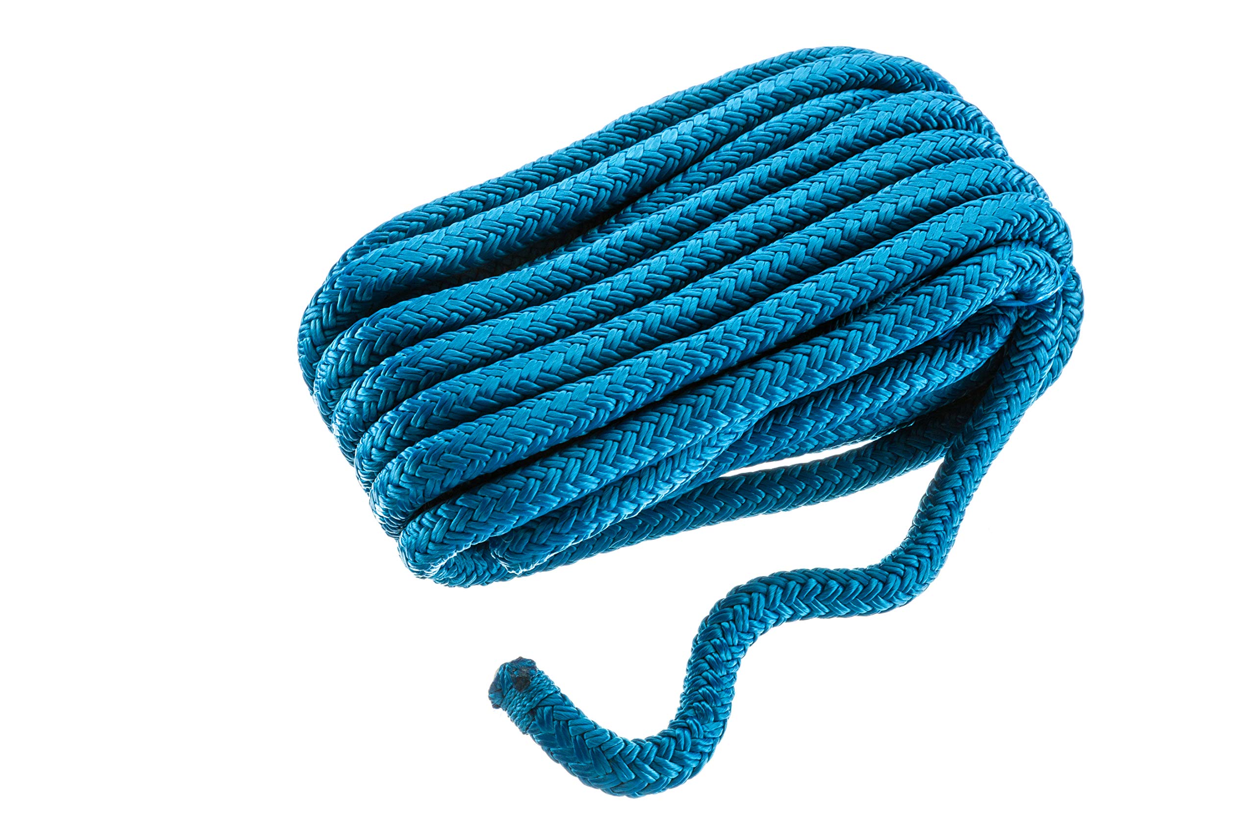 Seachoice Double-Braid Nylon Dock Line w/Eye Splice, Pre-Shrunk, Heat Stabilized, 1/2 in. X 25 Ft., Blue