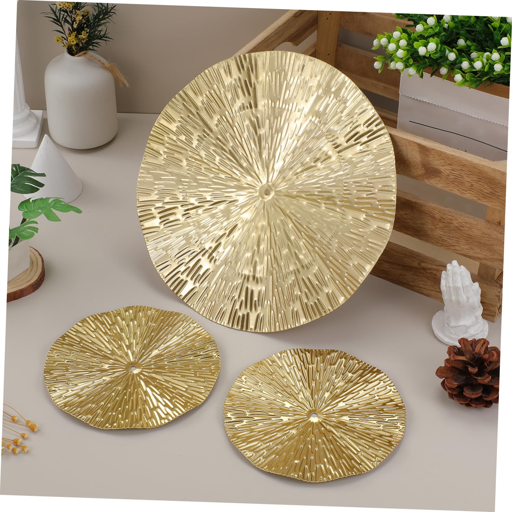 BETOOKY 6 Piezas Decoración de Pared Moderna Redonda de Metal Dorado