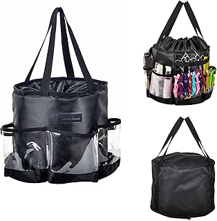 Circular Hairdressing Bag, 2 Piece Set Hairstylist Travel Bag, Large Capacity Makeup Bag for Hairstylist, Barber Tools Storage Organizer with Heat Insulation Material, Waterproof Shower Toiletry Bag