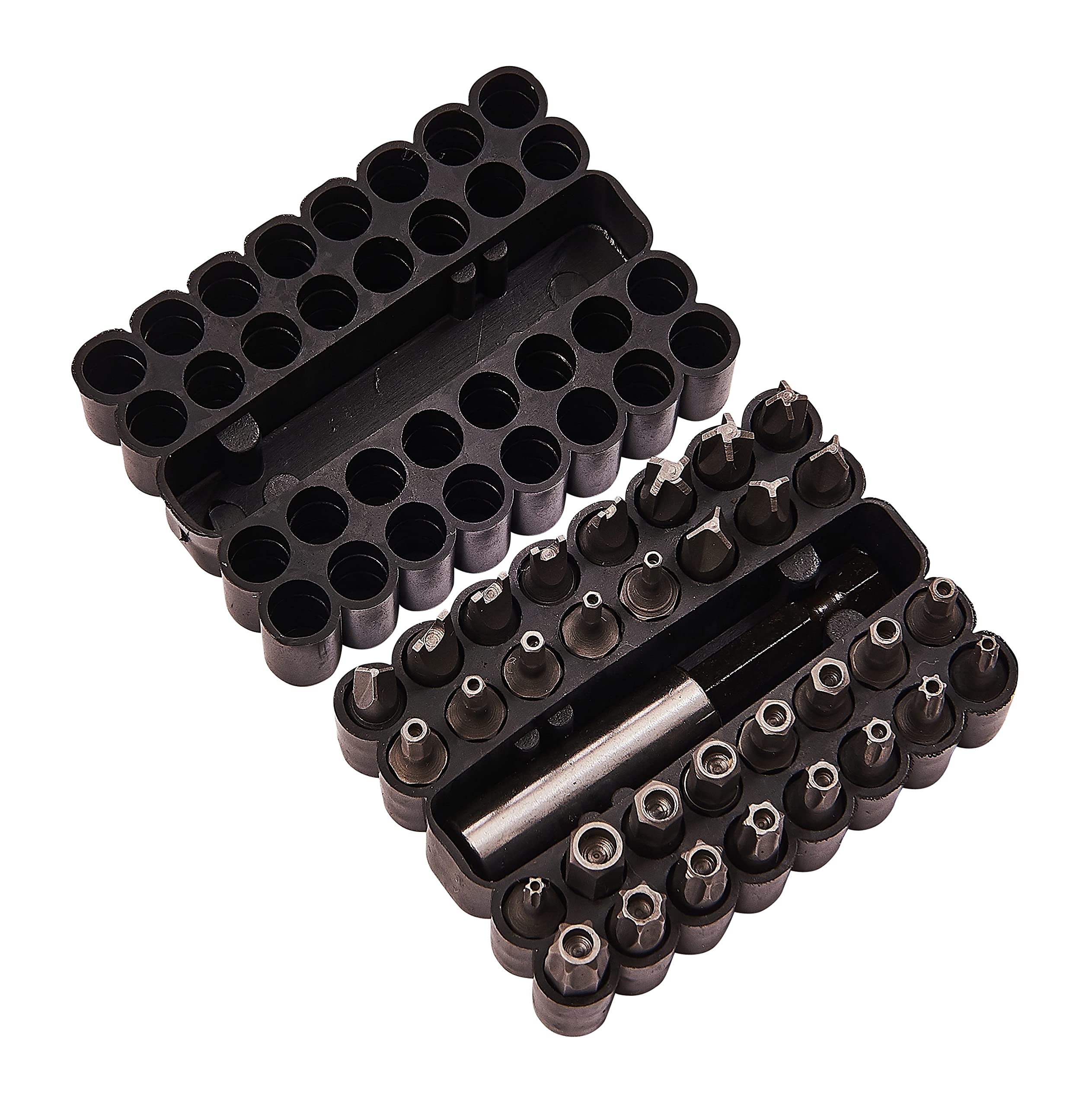 Amtech 33pc Security Power Bit Set with Tamper-Proof Torx, Hex, Tri-Wing, Quad Wing and Spanner Bits, 60 mm Magnetic Bit and Case Included
