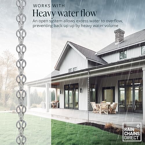 Miniatura 7 de Cadena de lluvia moderna (color gris)