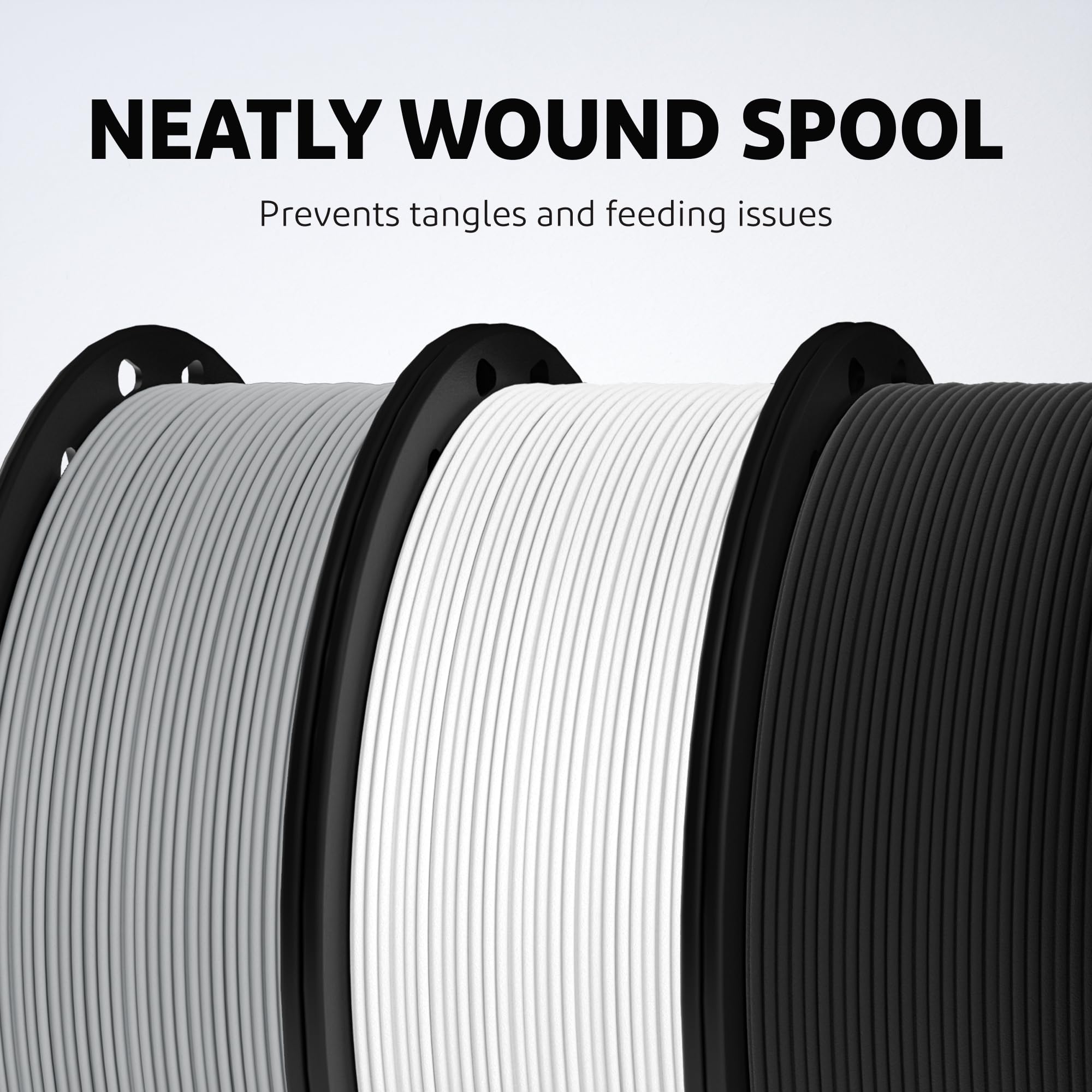 ELEGOO Zestaw matowych filamentów PLA 250 g 1,75 mm, 8 kolorów filamentów do drukarki 3D, wysoka dokładność wymiarowa, 8 szpul 250 g, czarny/biały/rubinowo-czerwony/różowy sakura/słoneczny żółty