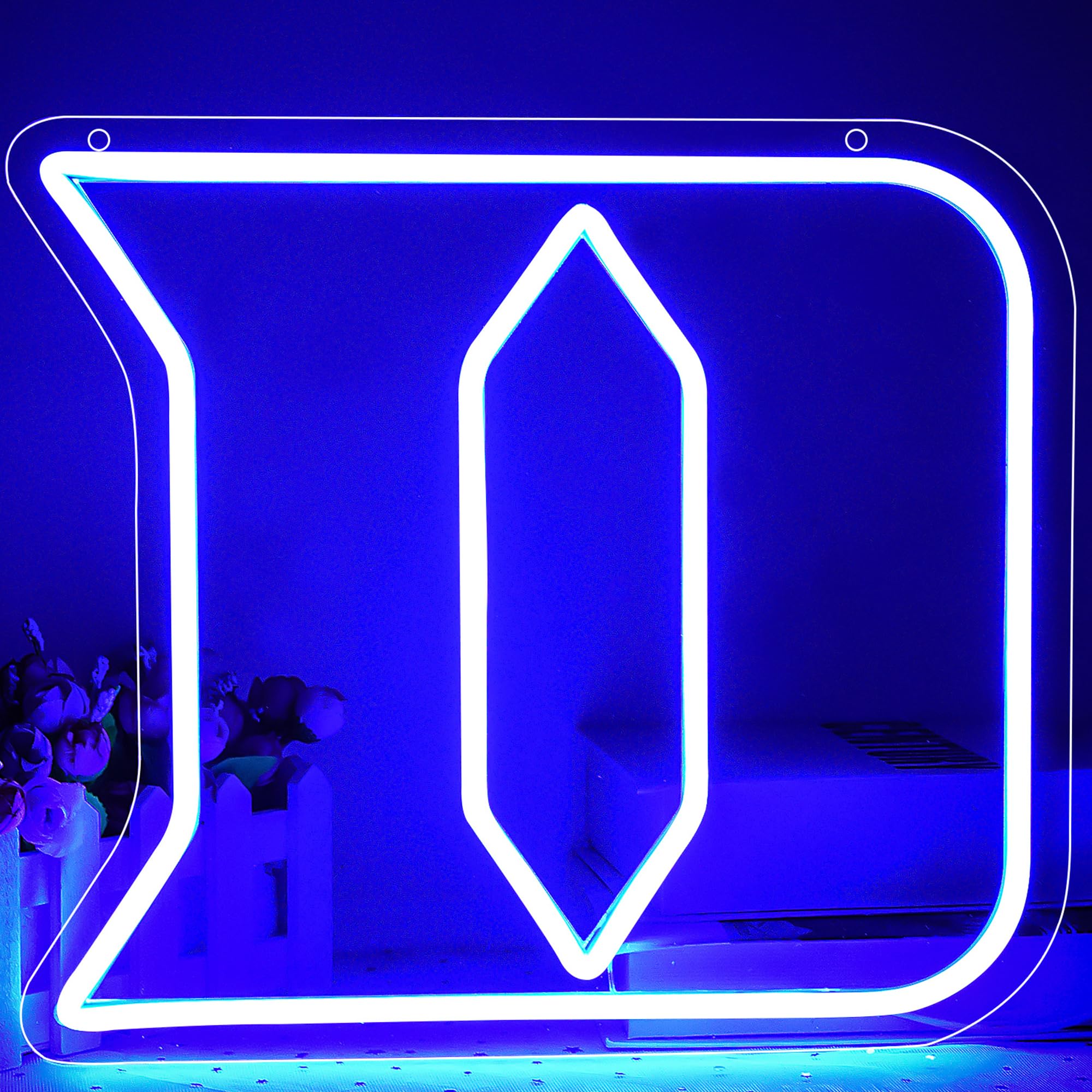University Neon Signs,Letter D Neon LED Sign,University Basketball Team Logo Neon Signs,University Name Light Signs for Man Cave,Dorm Decor for College Students,Sport Fans,Size 13.8 * 12.2in(FMXD117)