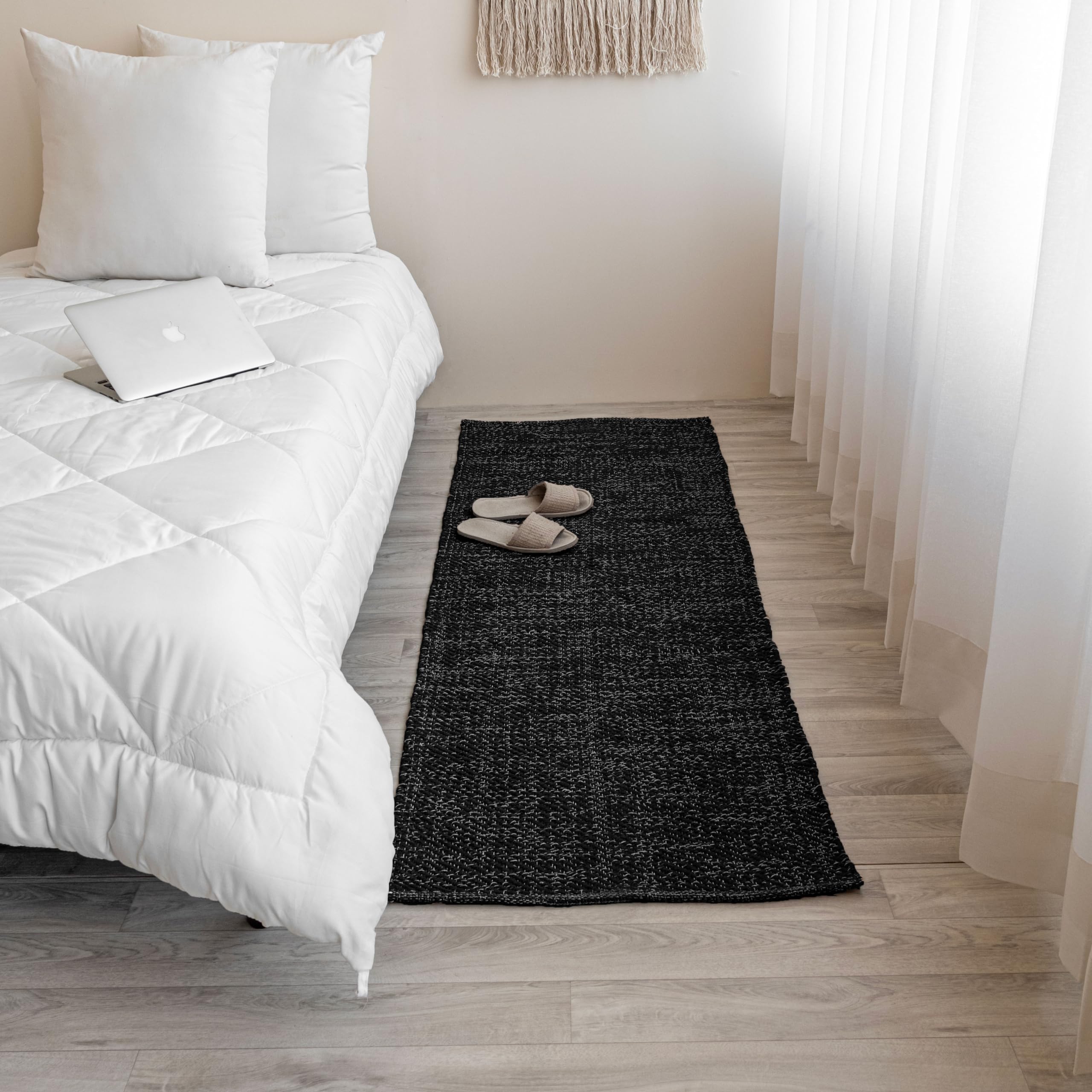 HOMEMONDE Cotton Herringbone Floor Rugs 2 x 6 Feet Handmade Boho Runner Rug for Farmhouse, Living Room, Kitchen - (24 x 72 in Tan and White) (B0CM13BQRG) Amazon Price History, Amazon Price Tracker
