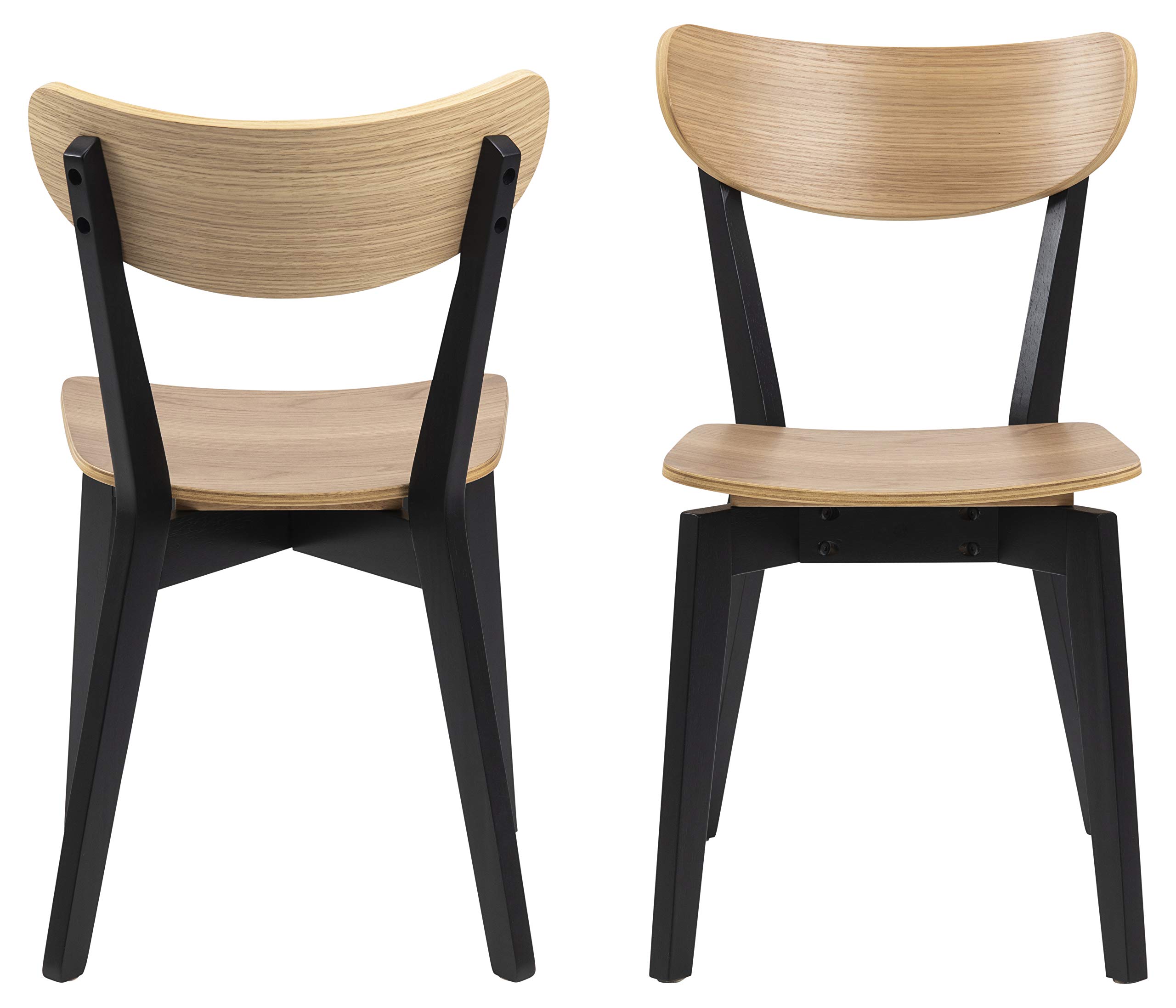 AC Design Furniture Roxanne Chaises de Salle à Manger 2 pièces, Lot de 2 Chaises de Cuisine en Bois, Meubles de Salle à Manger, Style Scandinave Rétro, H: 79,5 x L: 45 x P: 55 cm