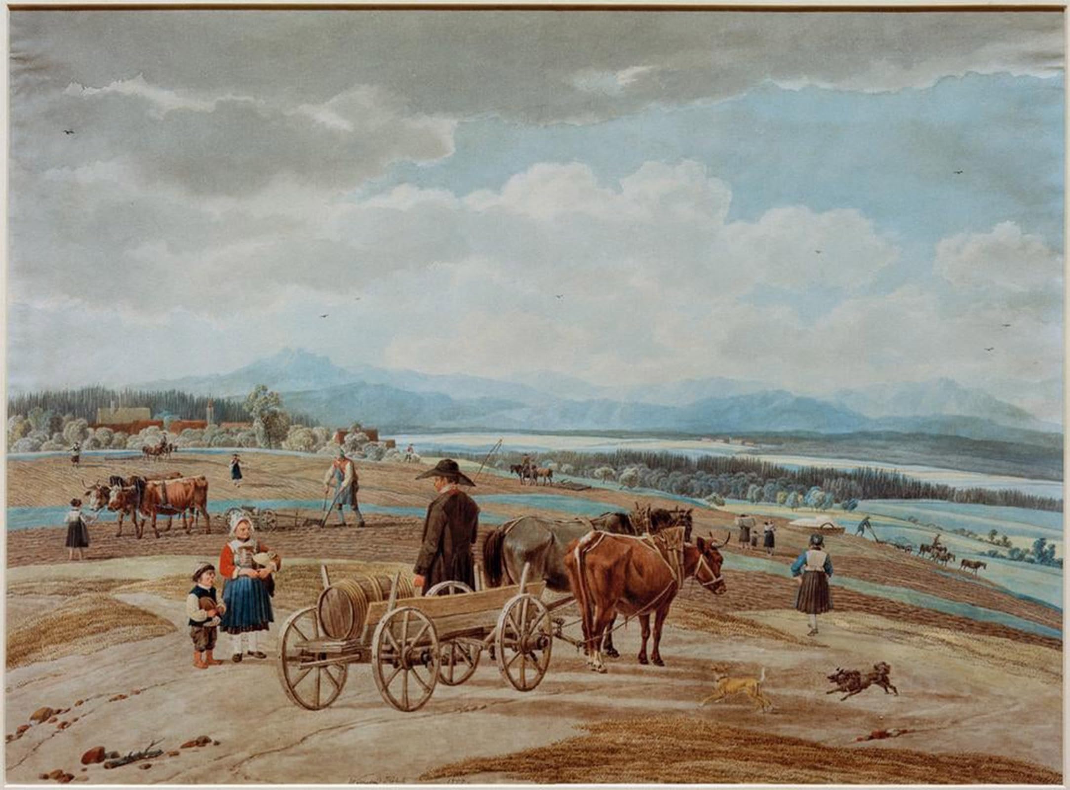ARTXLXXBN Famous Art Print Poster Vintage Wall Art Baauernfuhrwerk in Den Voralpen by Wilhelm Von Canvas Art Poster for Home Decor 60x90cm