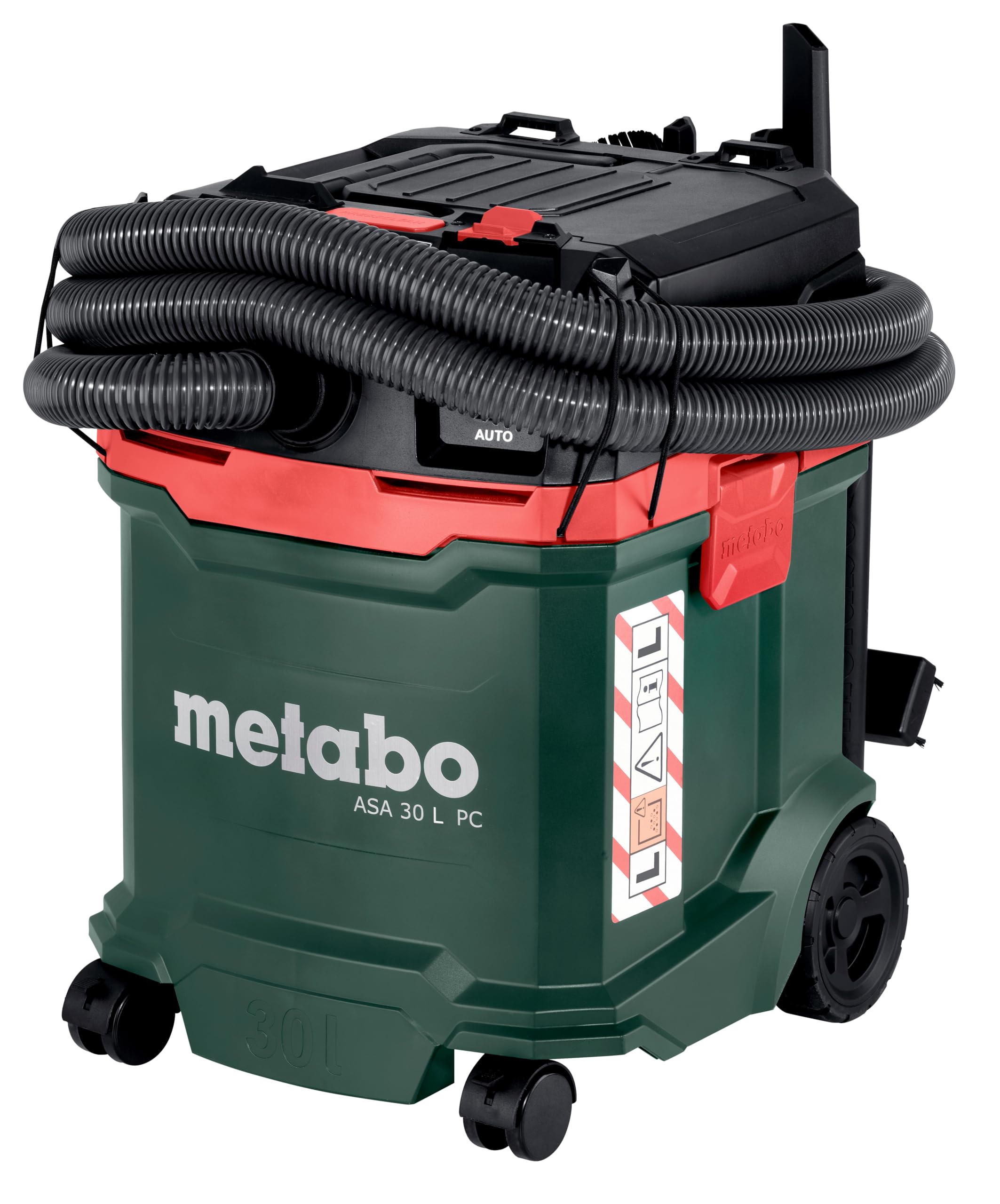metabo Aspirador Seco/húmedo ASA 30 L PC (1.200 W, Caudal de Aire 4.200 L/min, 225 hPa, Depósito 30L, Interruptor PressClean, Accesorios con Sistema Quick, Apilable y Acoplable con Metabox)