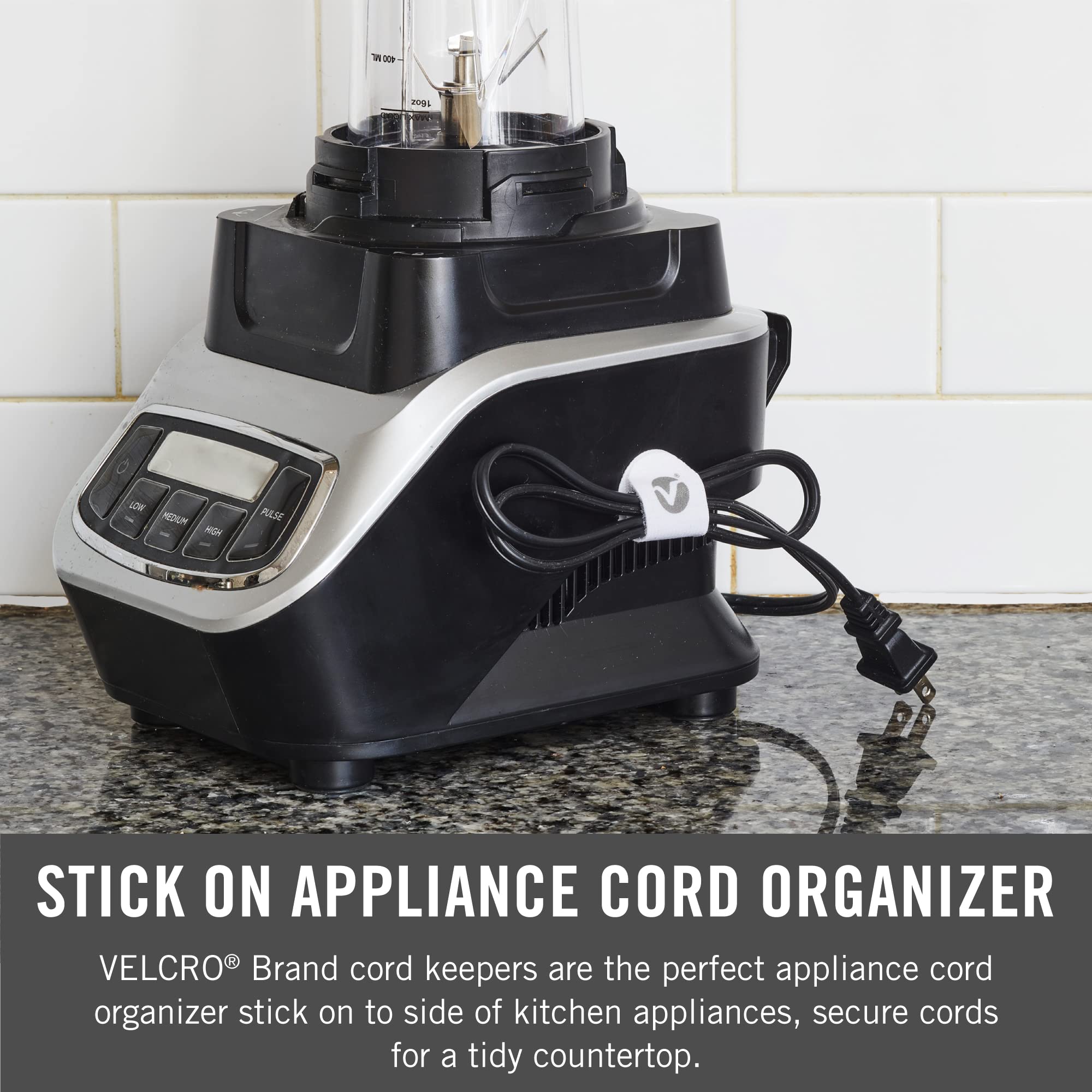 Velcro Brand Cord Keeper 30 Pack Soft Nylon Cable Clips Removable Adhesive Backing Wire Organization Stick on Appliance Cord or Indoor Christmas Light Clips — Amazon image 3