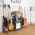 Bikoney 6 guitar stand for Electric Guitar&Bass, Guitar rack for Multiple Guitars, Ajustable Guitar Holder with Amp, Vinyl Records, Music Room, Bedroom