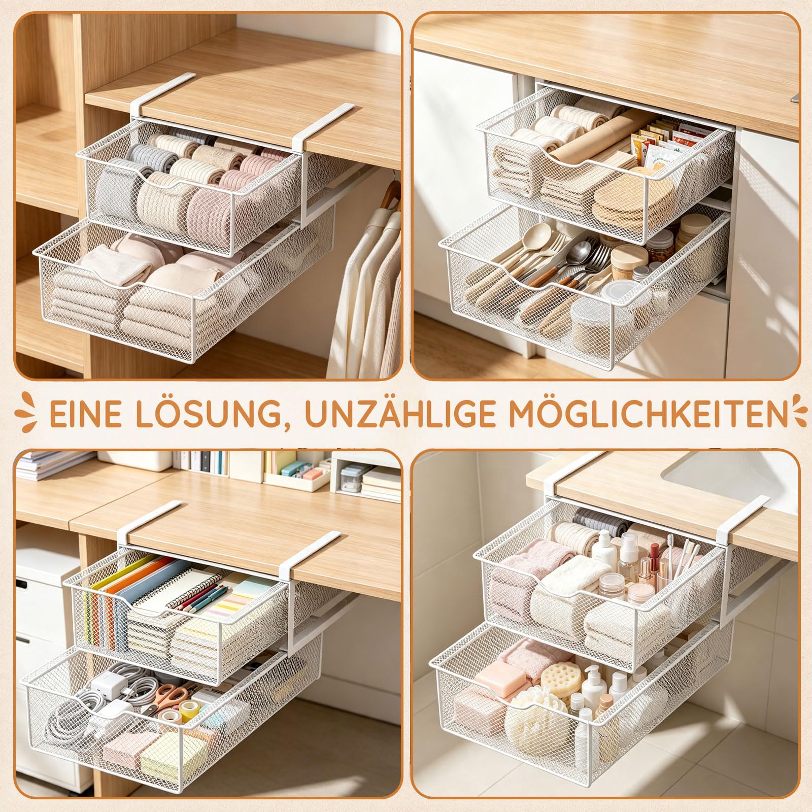 Unterwäsche-Schrank Organizer Kleiderschrank - Hängender Ausziehbarer | Wardrobe Organizer, platzsparend für Unterwäsche, Socken, BHs. Schrank-Organizer, Doppelschichtiger Unterwäsche-Organizer