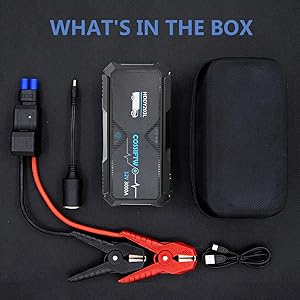 COSSIFTW Jump Starter 3000A Peak Car Starter Cold Crank(Up to 10L Gas or 8L Diesel Engine) 12V Jump Box Battery Booster Portable Power Pack with USB Quick Charge for Pickup Motorcycle Boat RV Tractor