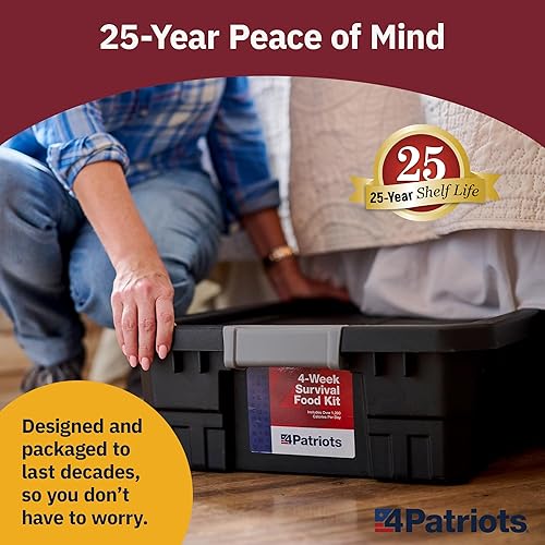 Miniatura 20 de 4Patriots suministro de alimentos para emergencias, kit de supervivencia para 72 horas, vida útil de 25 años, 16 porciones
